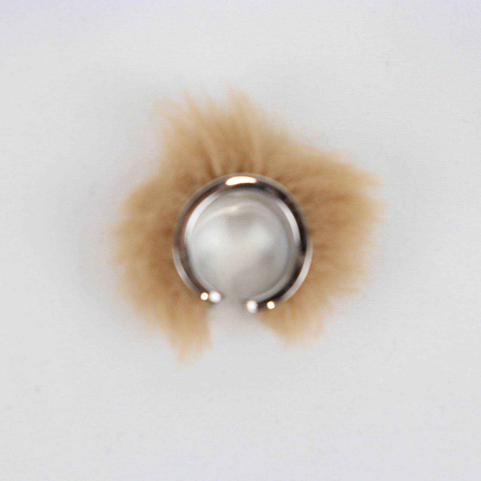 Maison Margiela o1rshd1 Size: 2 / MM6 Brass Ring with Faux Fur Silver/Brown Size ONE SIZE - 4 Thumbnail