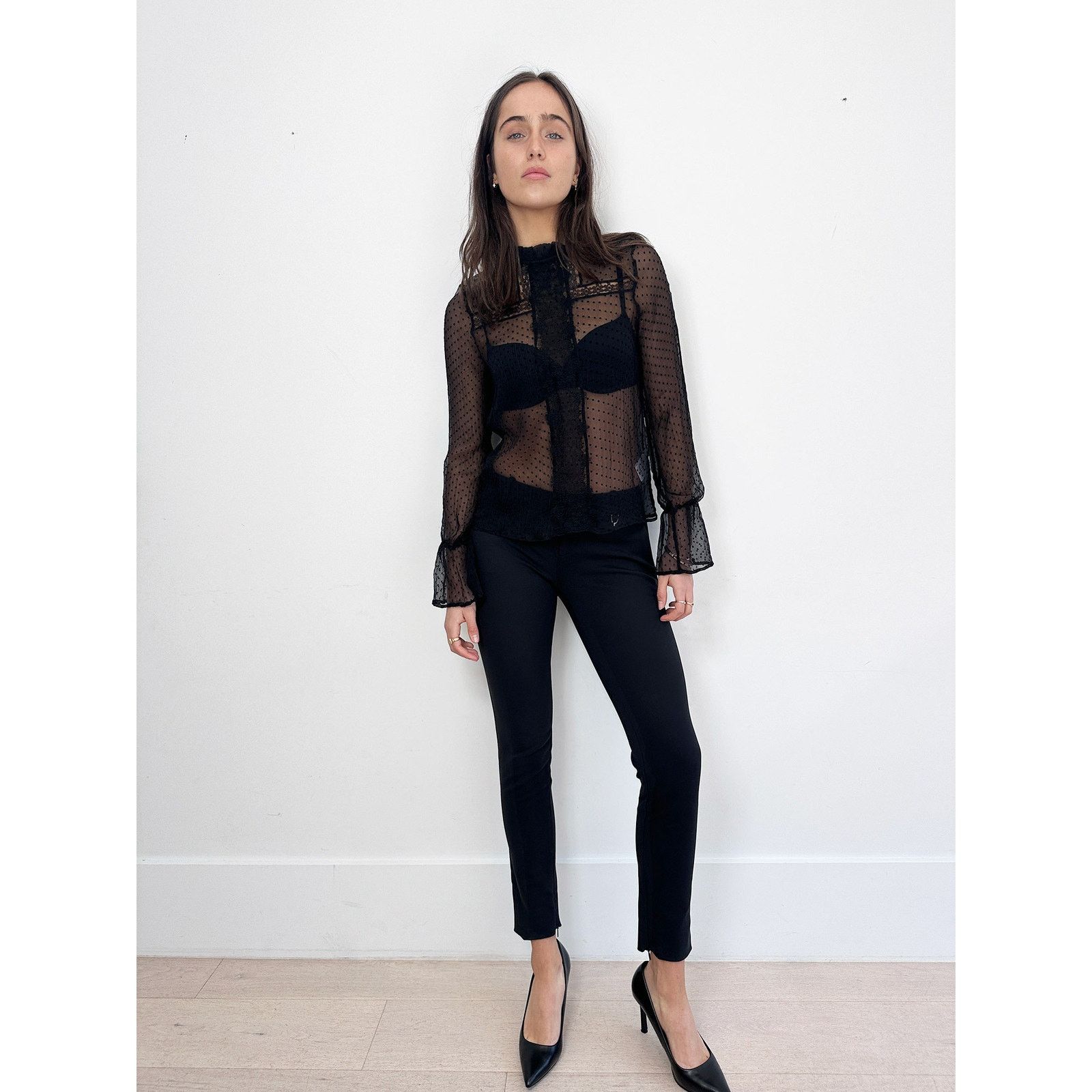 Anine Bing Anine Bing Dotted Silk Blouse Size M / US 6-8 / IT 42-44 - 2 Thumbnail