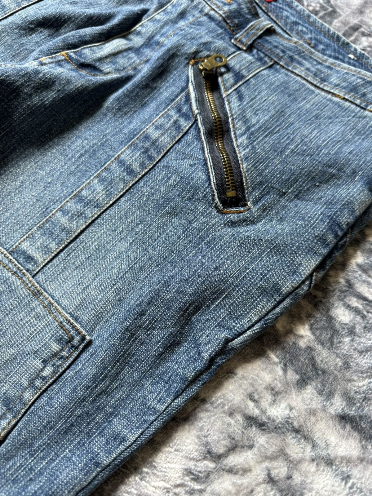 Japanese Brand × Le Grande Bleu (L.G.B.) Goddess Utility Patch Pocket Cargo Flared Jeans Size US 32 / EU 48 - 11 Thumbnail