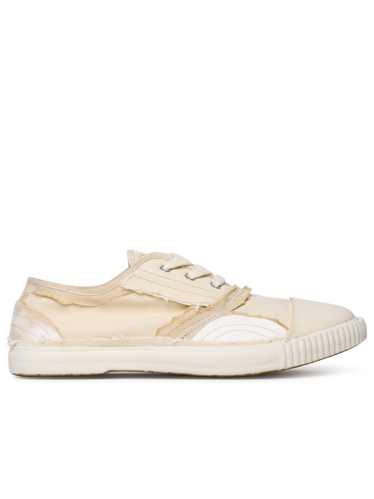 image of Maison Margiela Cream Cotton Sneakers, Men's (Size 7)