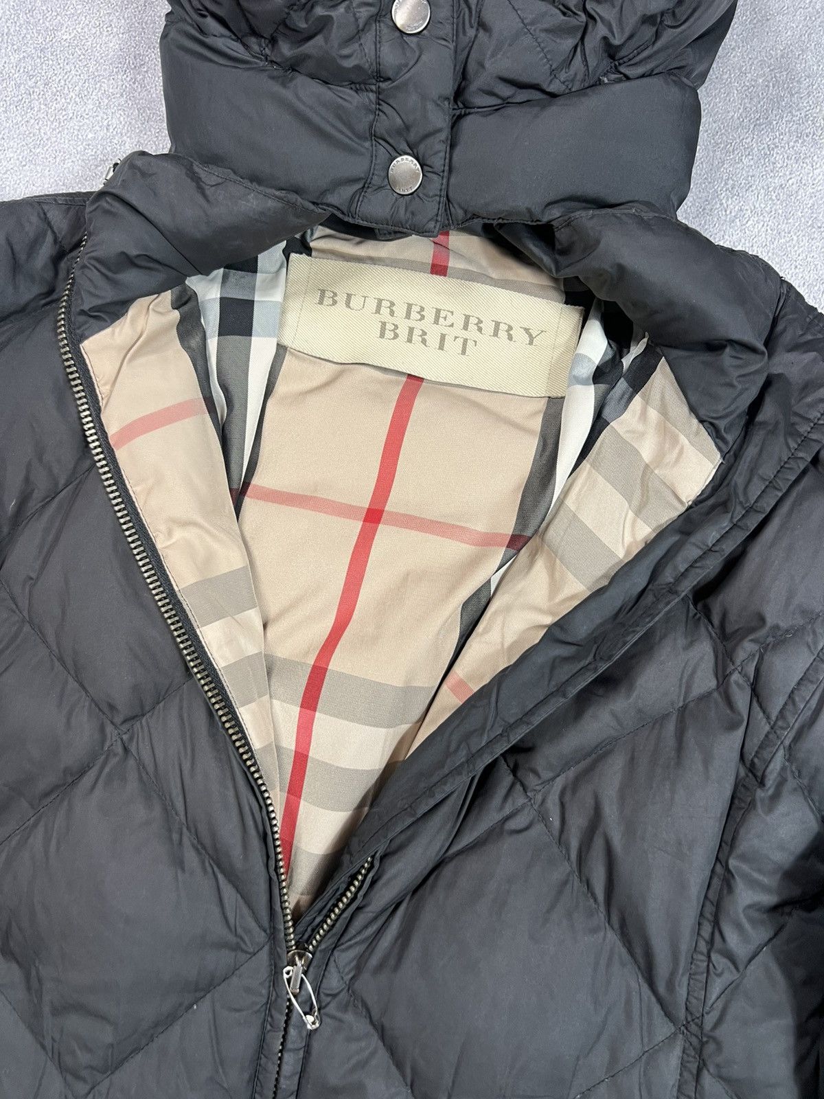 Burberry 🖤 Black Burberry London Diamond Tufted Zipper Puffer Coat Size M / US 6-8 / IT 42-44 - 5 Thumbnail