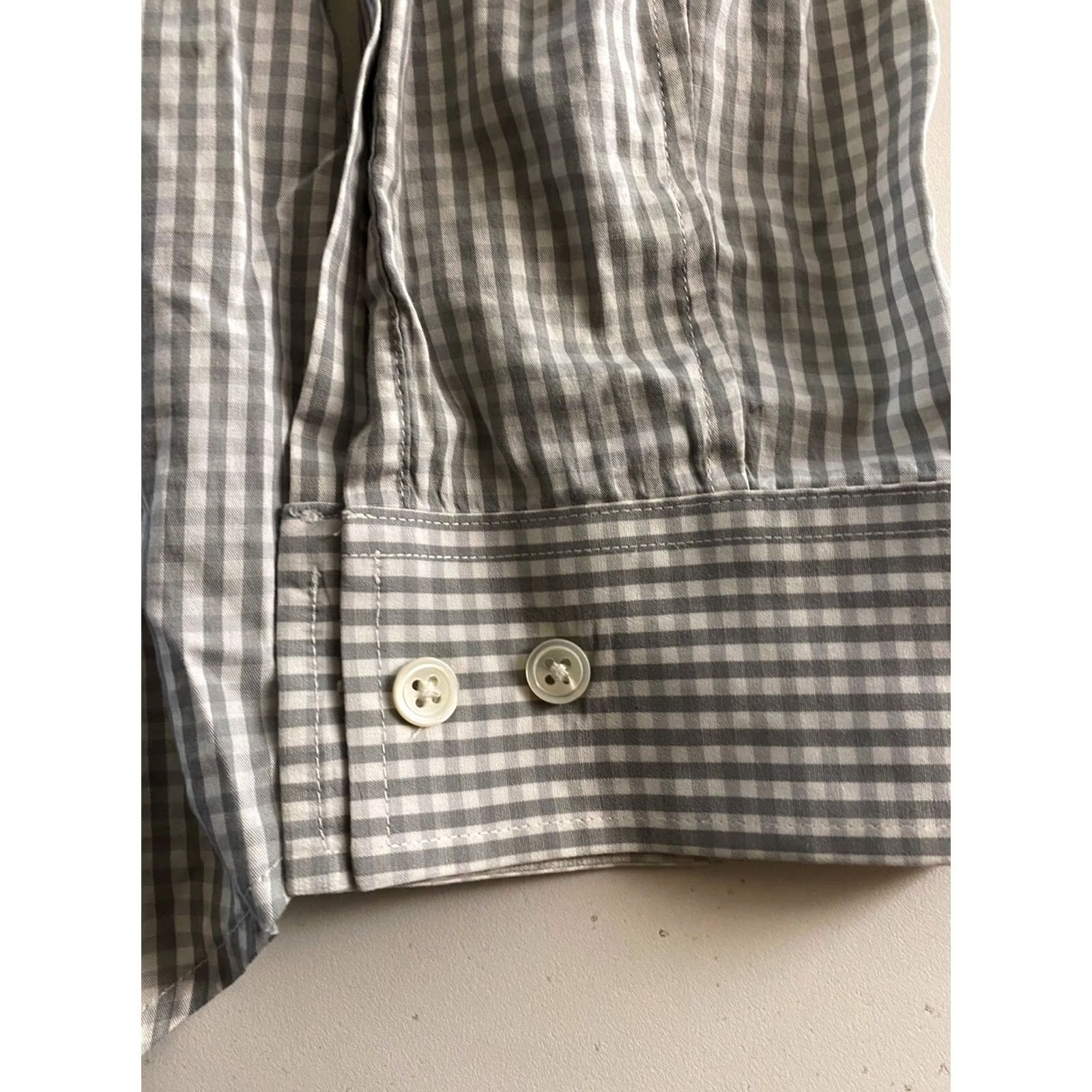 Theory VINTAGE Theory Gray Check LONG SLEEVE SHIRT Large L Slim 16 x 35/36 Size US L / EU 52-54 / 3 - 2 Thumbnail