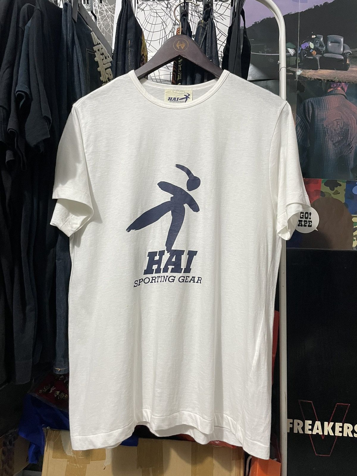 image of Vintage 90's Issey Miyake Hai Sporting Gear Big Logo in White, Men's (Size Large)