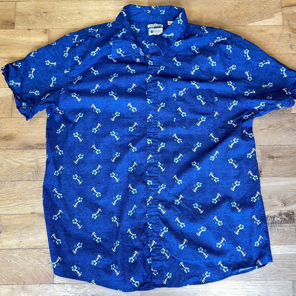 Haggar × Vintage HAGGAR MEN'S FASHIONABLE HOLIDAY SHIRT FLOWERS Size XXL Size US XXL / EU 58 / 5 - 1 Thumbnail