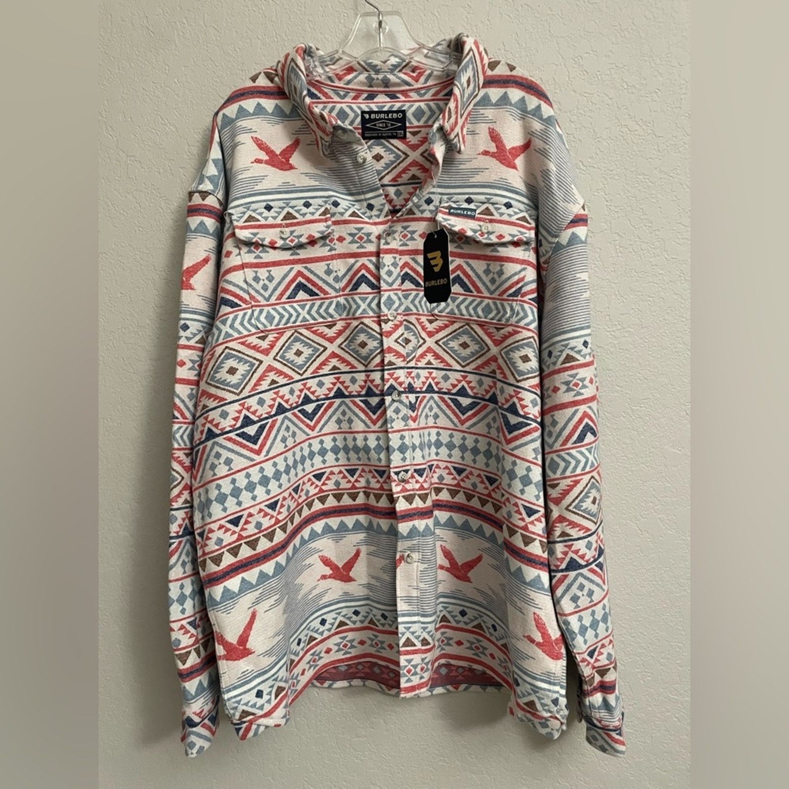 Burlebo Heavyweight Flannel Shirt Flying Duck Aztec Men 2XL