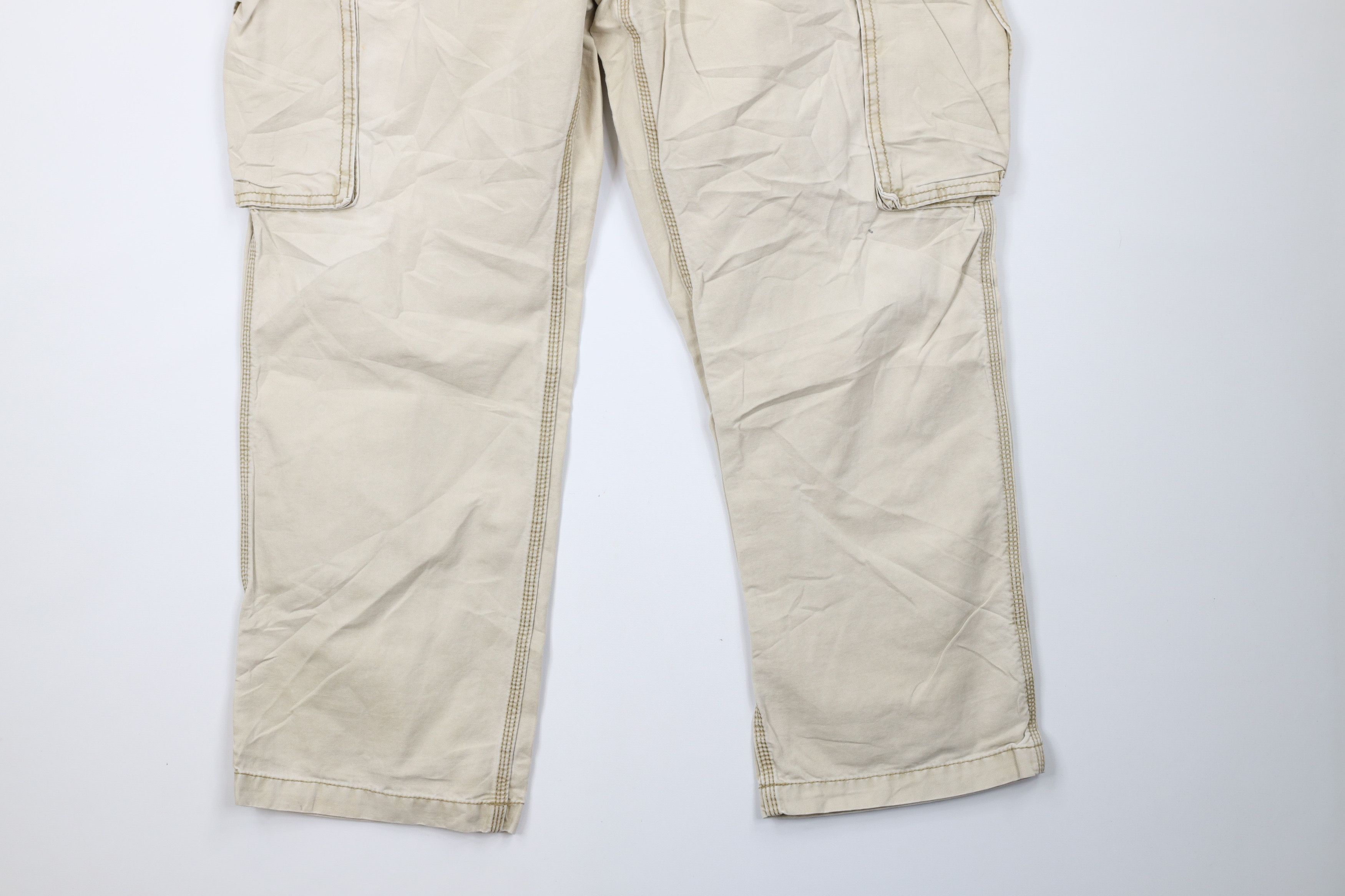 Carhartt × Vintage Vintage Carhartt Spell Distressed Wide Leg Cargo Pants Beige Size 38 - 4 Thumbnail