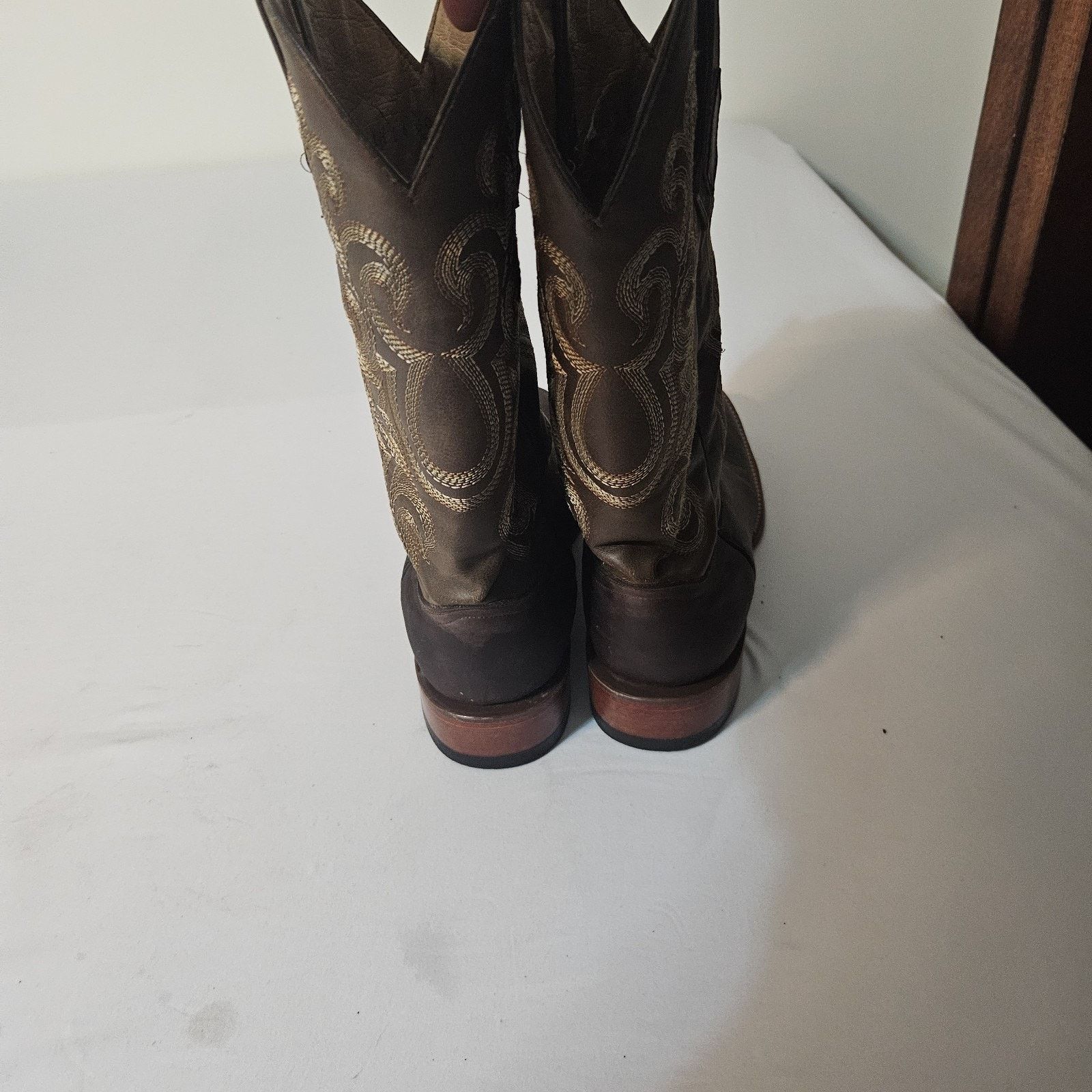 Franco Ferrari Ferrini Leather Western boots Square toe Caymam 11.5 Cowboy Size US 11 / EU 44 - 9 Thumbnail