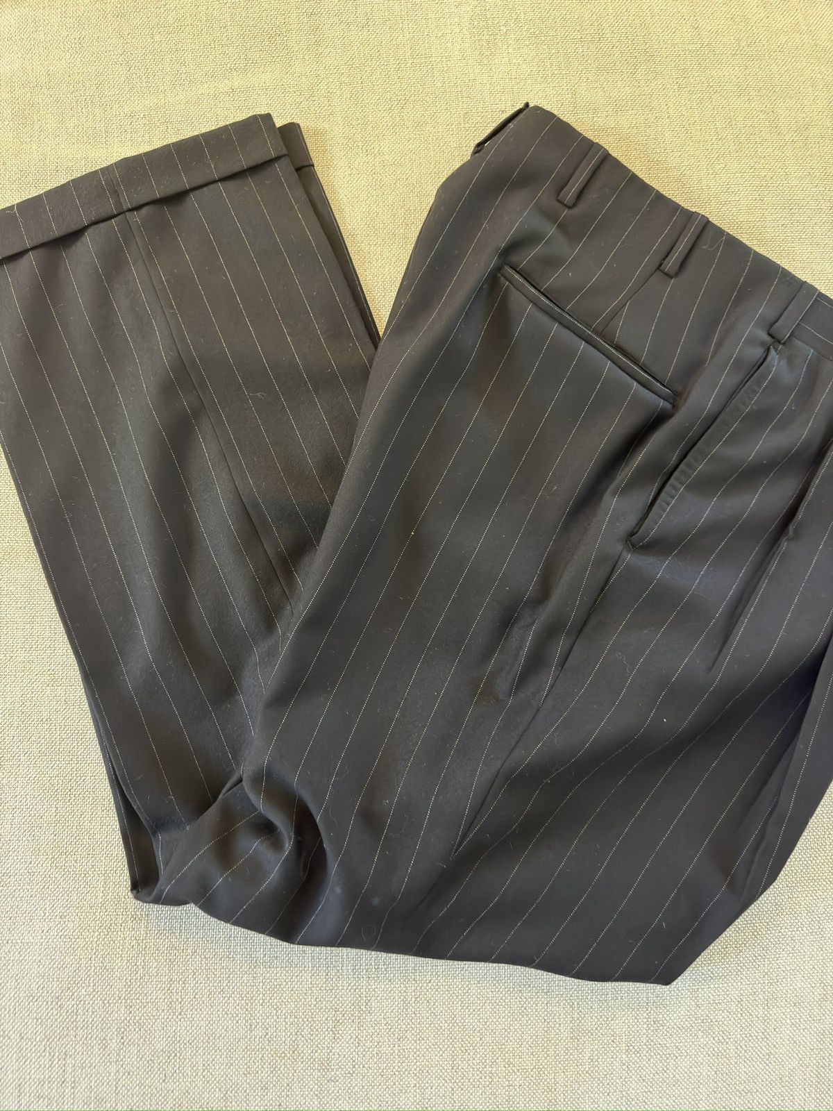 Oxxford Clothes OXXFORD CLOTHES Black Pinstripe Wool Suit Size 42T $4295 Size 42L - 19 Thumbnail