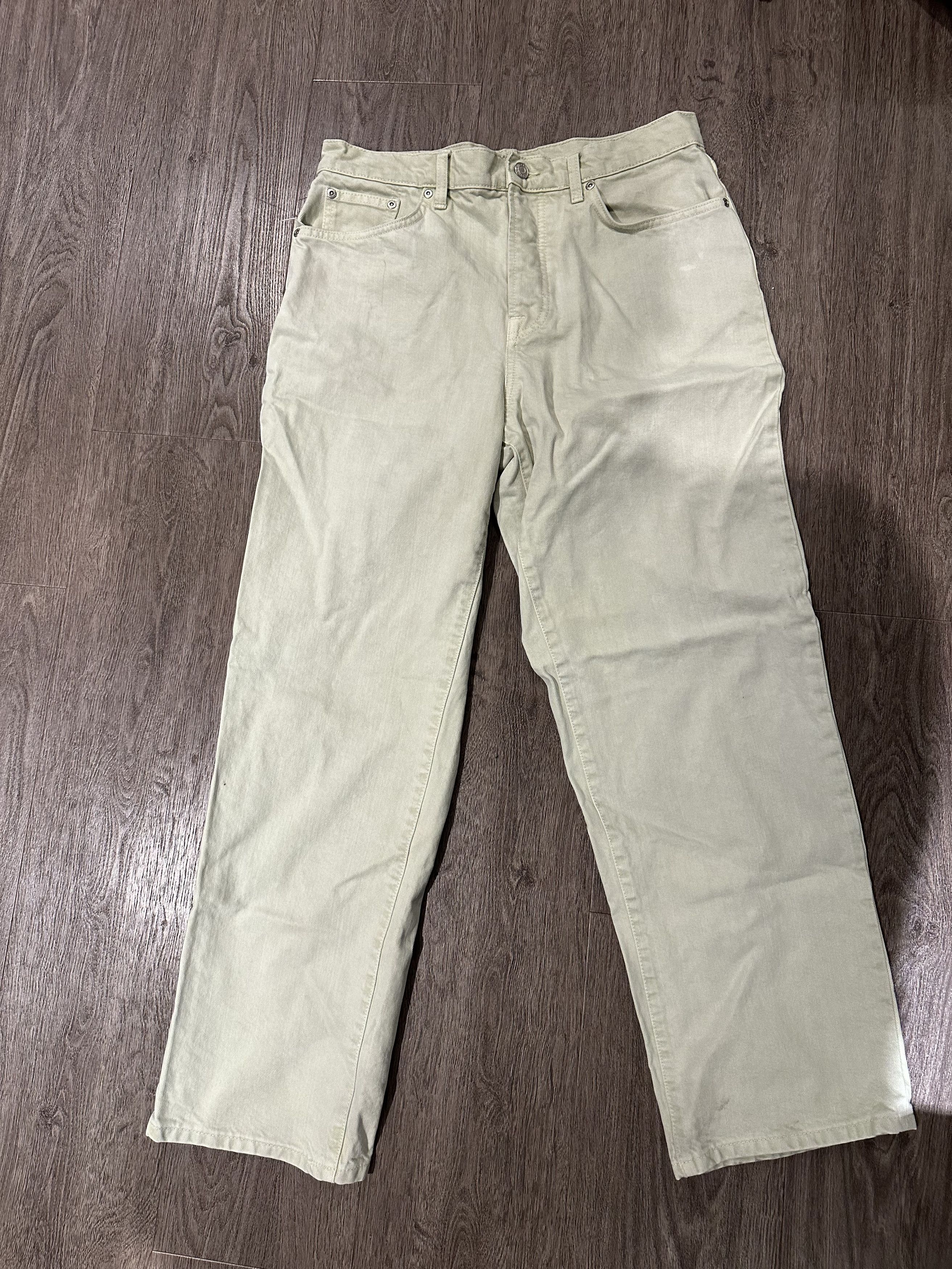 image of Stussy Double Dye Big Ol Jeans in Cream, Men's (Size 30)