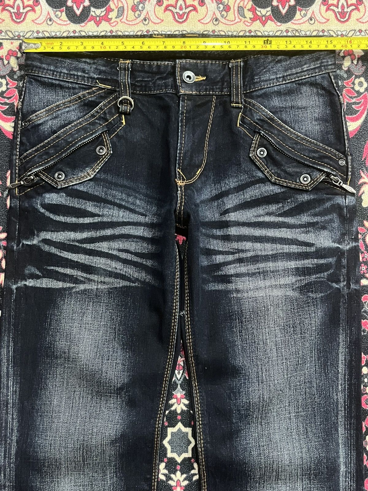 Tornado Mart Vintage Nicole Club For Men Dark Faded Washed Flare Jeans Size US 30 / EU 46 - 13 Thumbnail