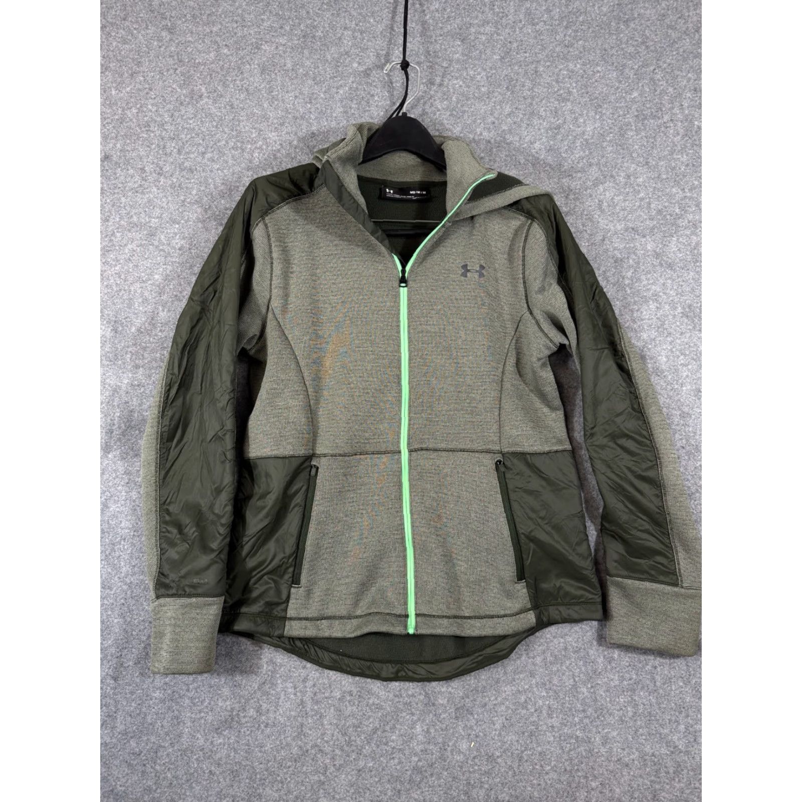 Under Armour Under Armour Jacket Womens M Green Coldgear Sprint Hybrid Full Zip Hooded Jacket Size M / US 6-8 / IT 42-44 - 3 Thumbnail