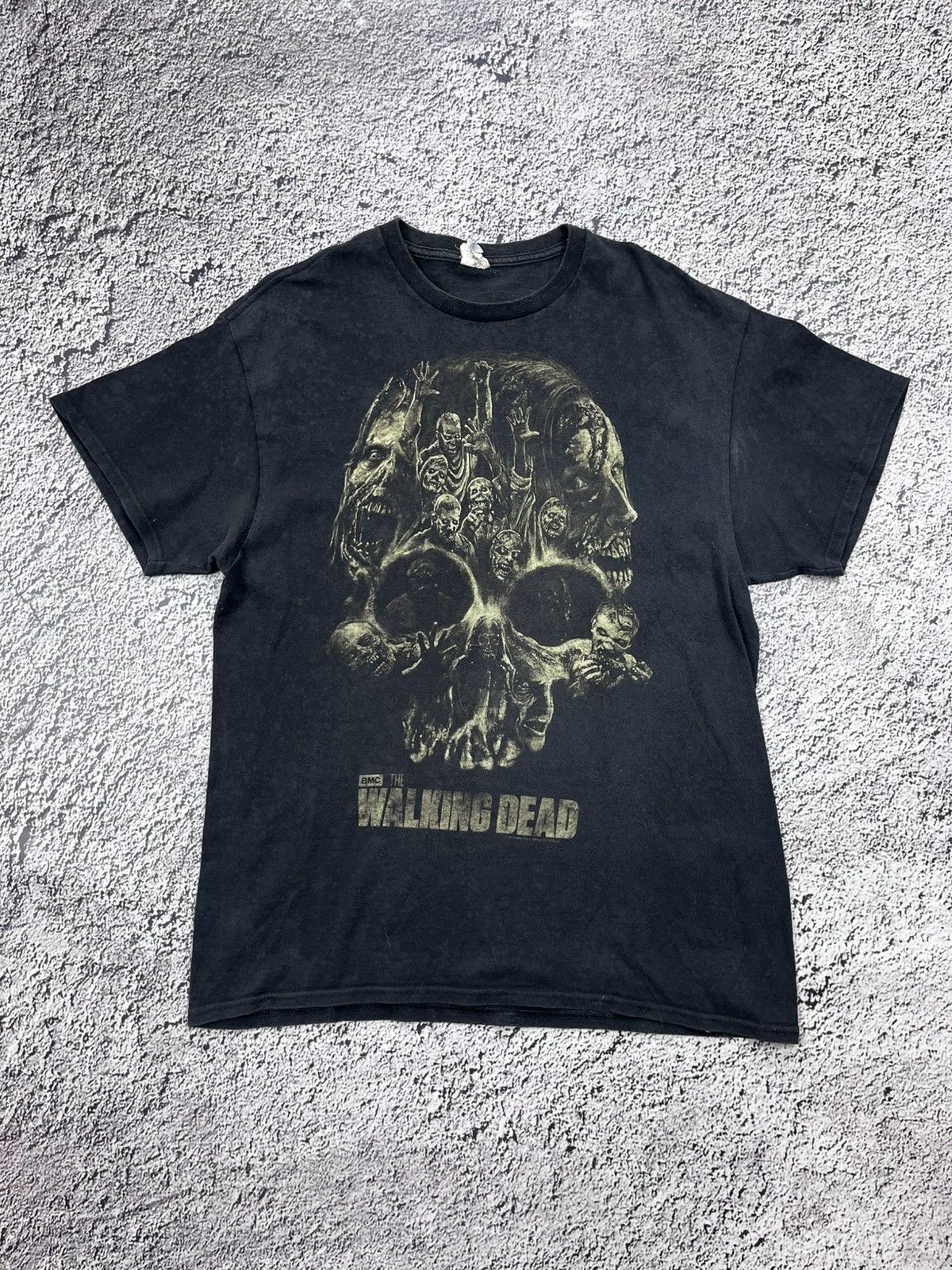 Vintage Faded TWD The Walking Dead logo skull tee size L