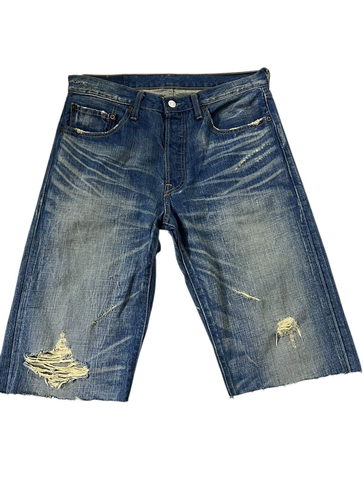 Levi's × Levi's Vintage Clothing VINTAGE LEVIS 501 CROPPED DISTRESS JEANS Size US 31 - 1 Thumbnail