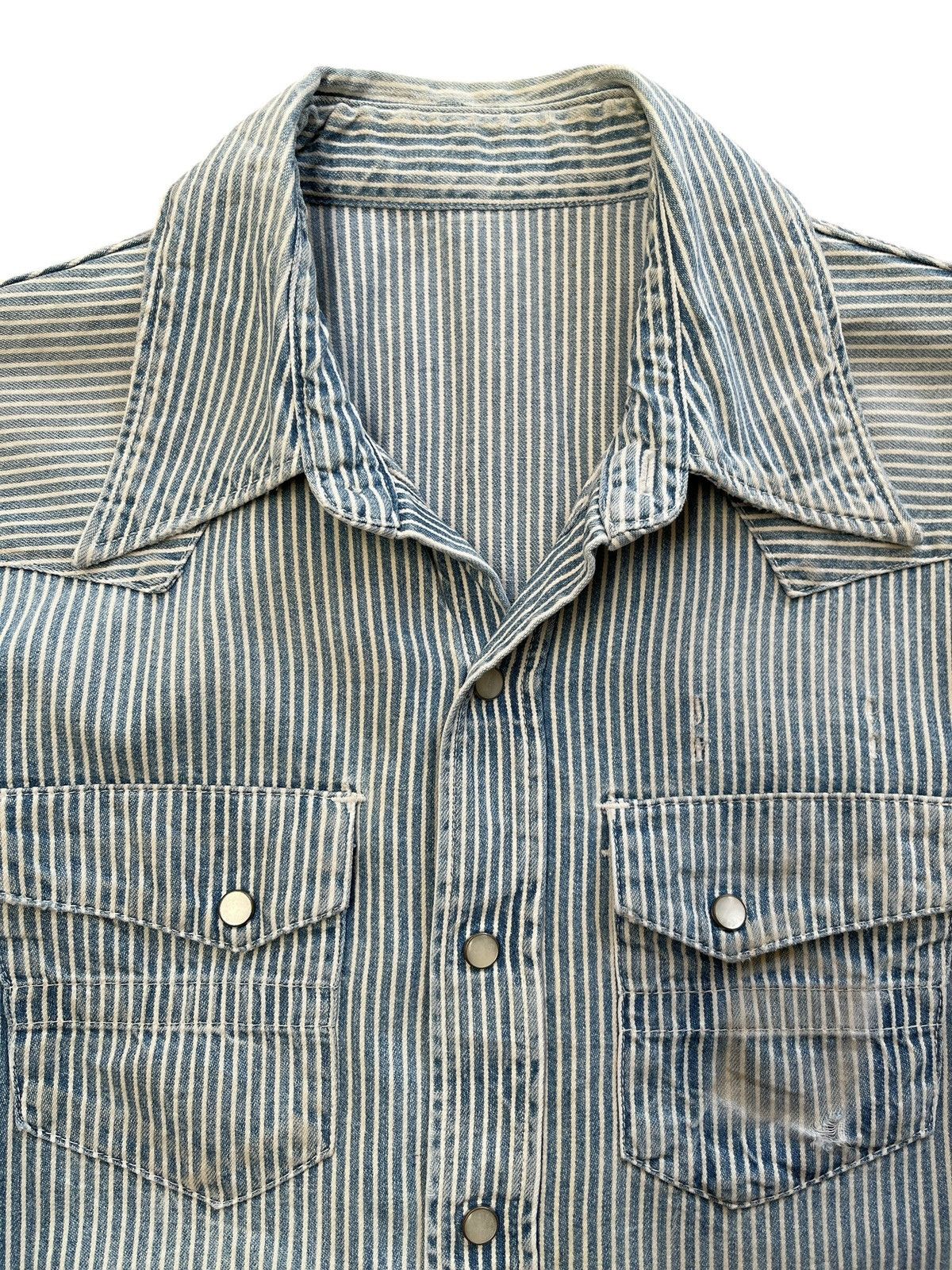 Number (N)ine Number (N)ine S08-NNS001C Zippo Hickory Denim Shirt Size US S / EU 44-46 / 1 - 5 Thumbnail