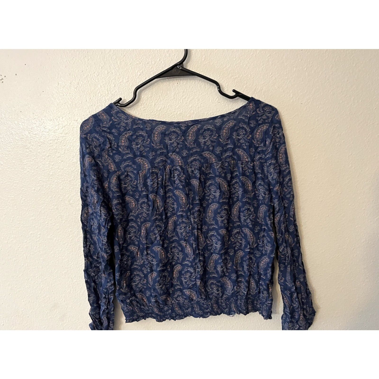 American Eagle Outfitters VINTAGE American Eagle Outfitters Blouse Shirt Paisley Long Sleeve Blue S Womens Size S / US 4 / IT 40 - 3 Thumbnail