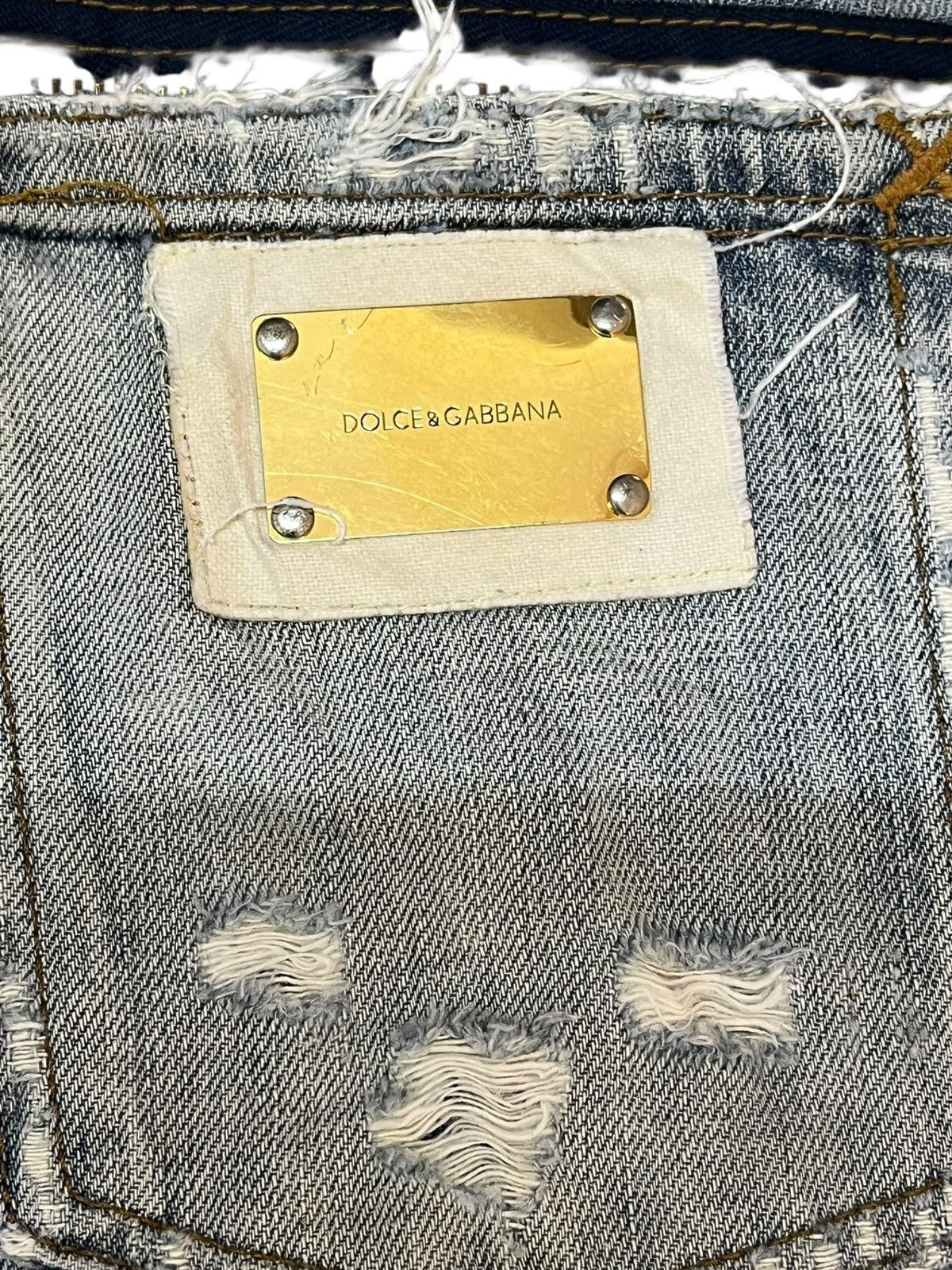 Dolce & Gabbana Vintage Dolce&Gabbana Double Zipper Ripped Distressed Denim Size US 31 - 10 Thumbnail