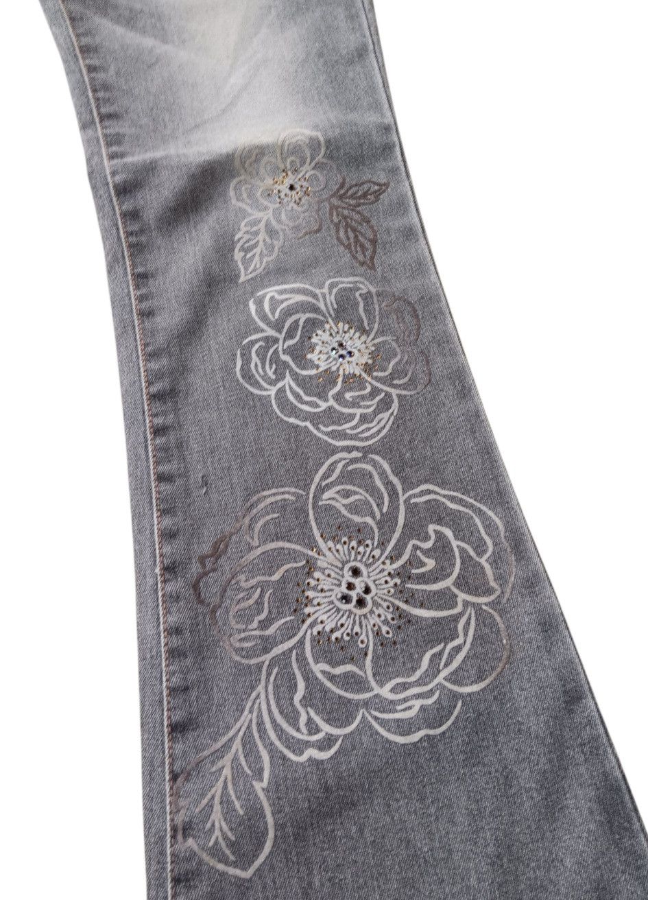 Japanese Brand G.jon flare flower tattoo jeans Size US 28 / EU 44 - 5 Thumbnail