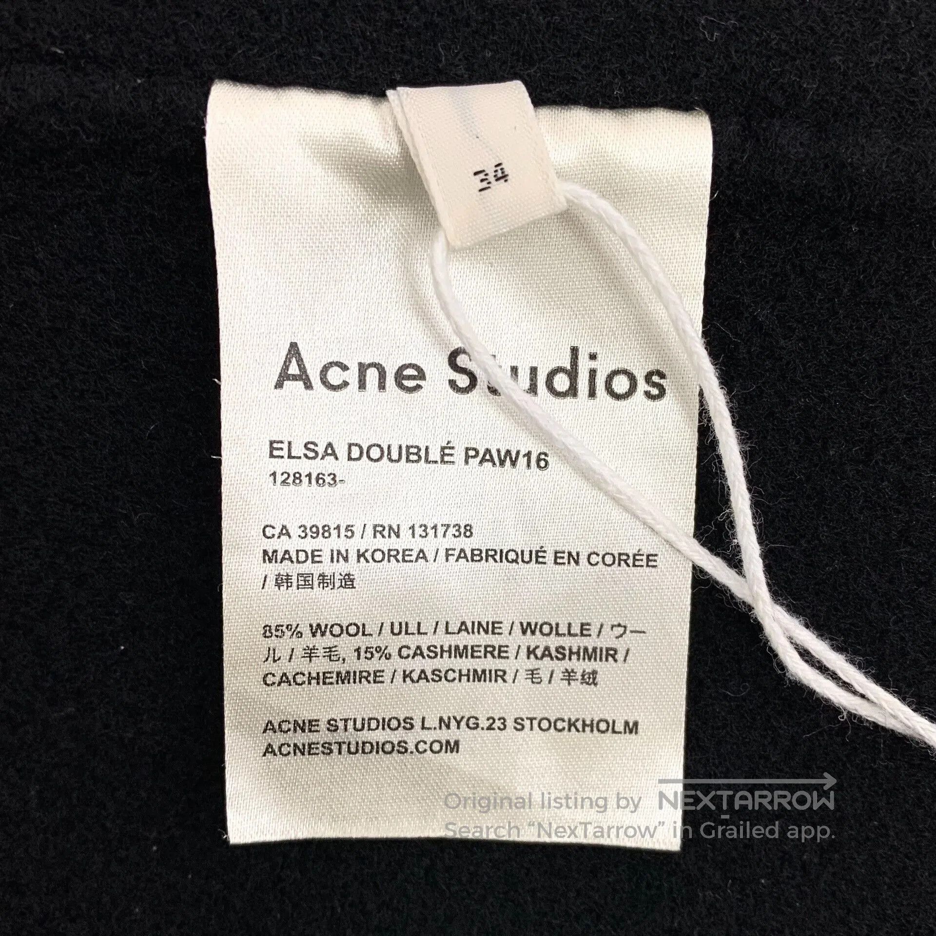 Acne Studios Acne Studios Black Wool Lapel Coat. Size XXS / US 00 / IT 34 - 6 Thumbnail