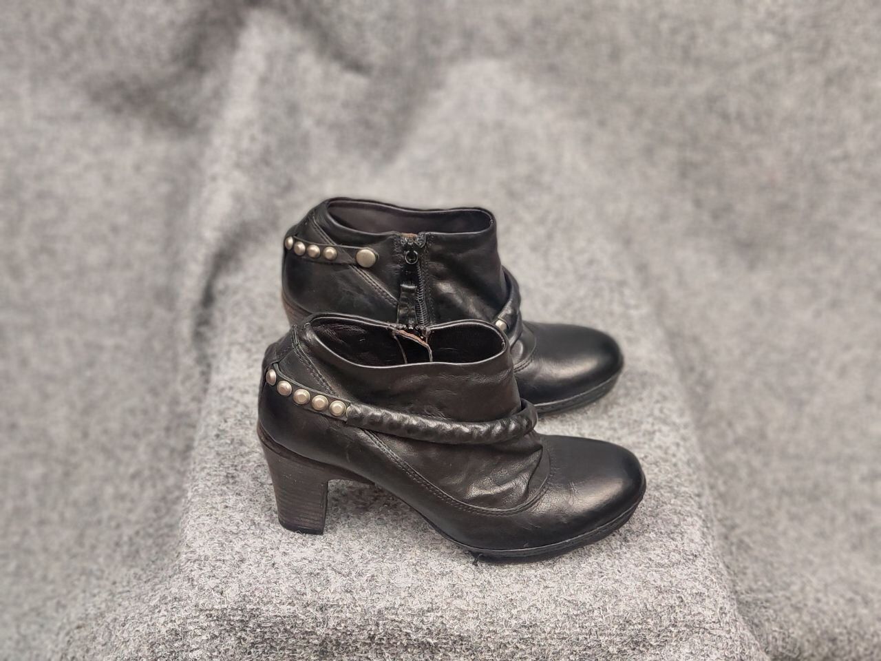 A.S.98 A.S.98 Airstep Design Heels Black Leather low Zip Boots Size US 6 / IT 36 - 12 Thumbnail