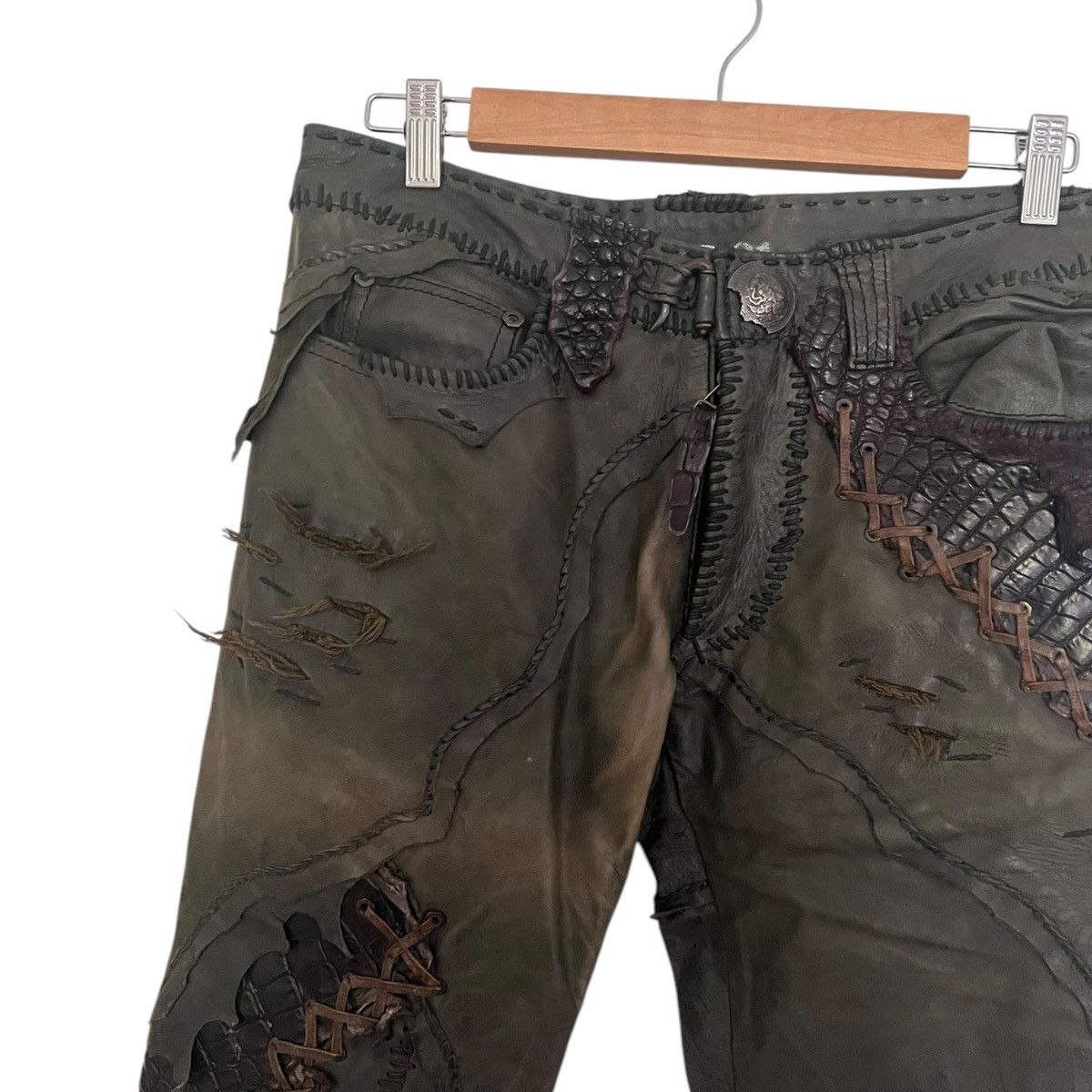 14th Addiction 14th addiction leather crocodile pants Size US 31 - 4 Thumbnail