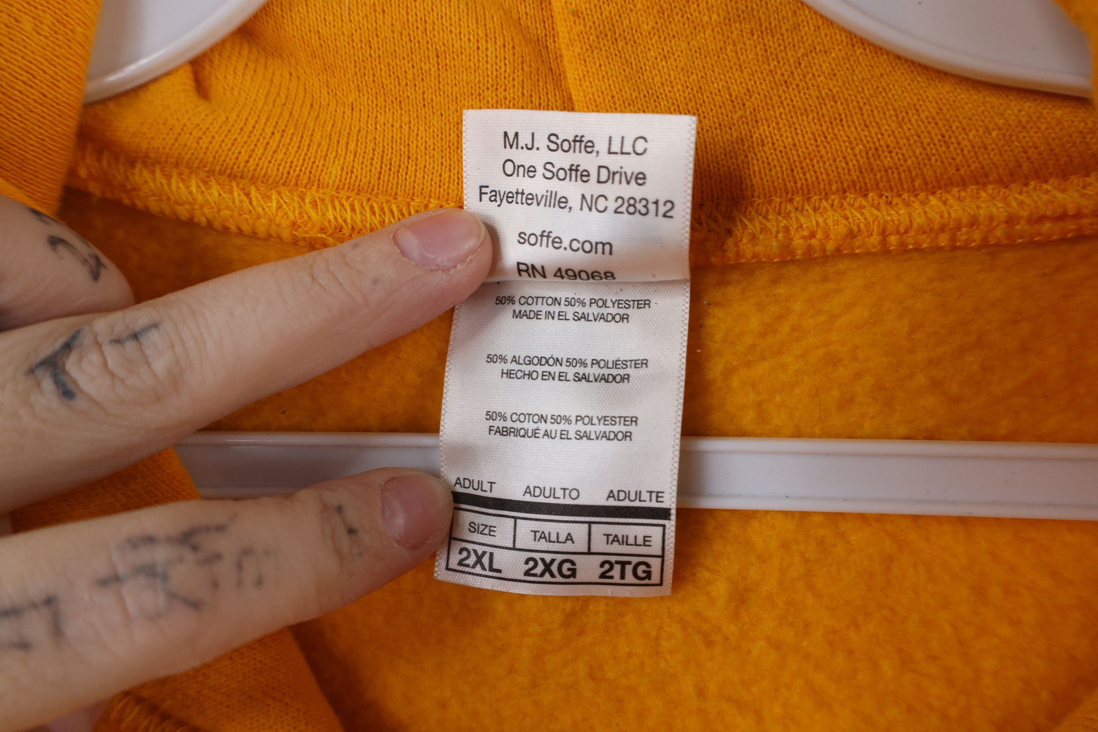 Vintage Vintage 90s Streetwear Heavyweight Hoodie Sweatshirt Yellow Size US XXL / EU 58 / 5 - 8 Thumbnail