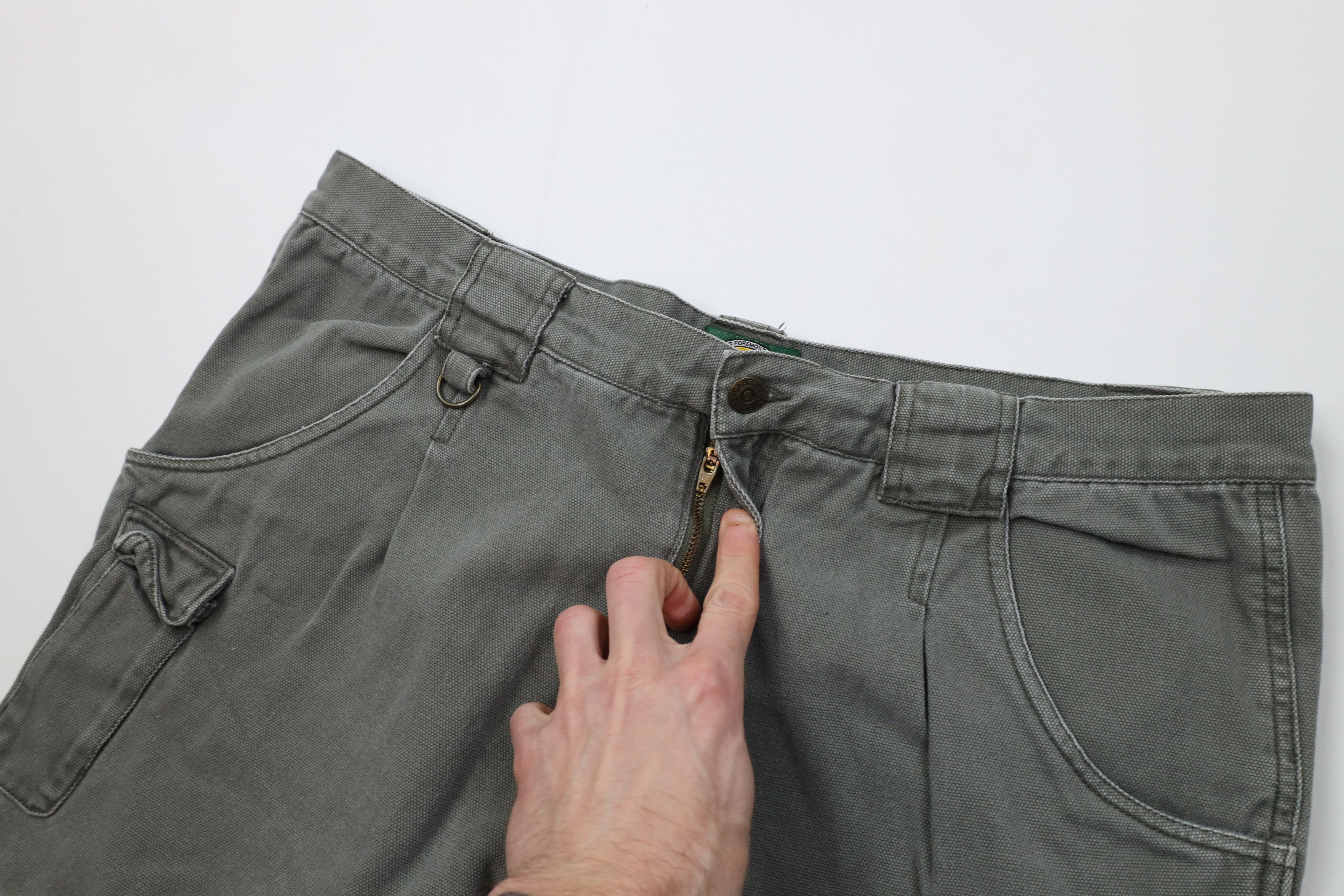 Cabelas Vintage 90s Cabelas Heavy Canvas Wide Leg Cargo Pants Green Size US 38 / EU 54 - 7 Thumbnail