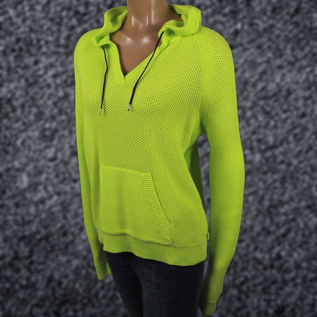 Ralph Lauren VINTAGE Ralph Lauren Bright Yellow V-Neck Hoodie Sweatshirt NWT 00 Womens XL Yellow 100% Cotton Hoodie Size XL / US 12-14 / IT 48-50 - 1 Preview