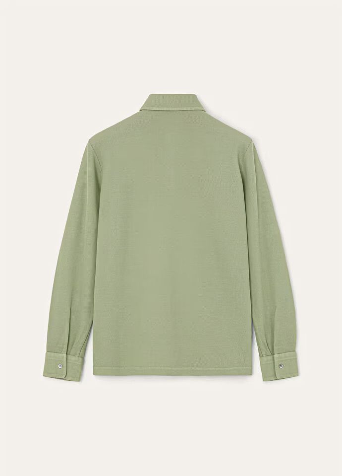 Loro Piana o1w1db10725 FAI1311 Cotton Polo Shirt in Light Green Size US M / EU 48-50 / 2 - 2 Thumbnail