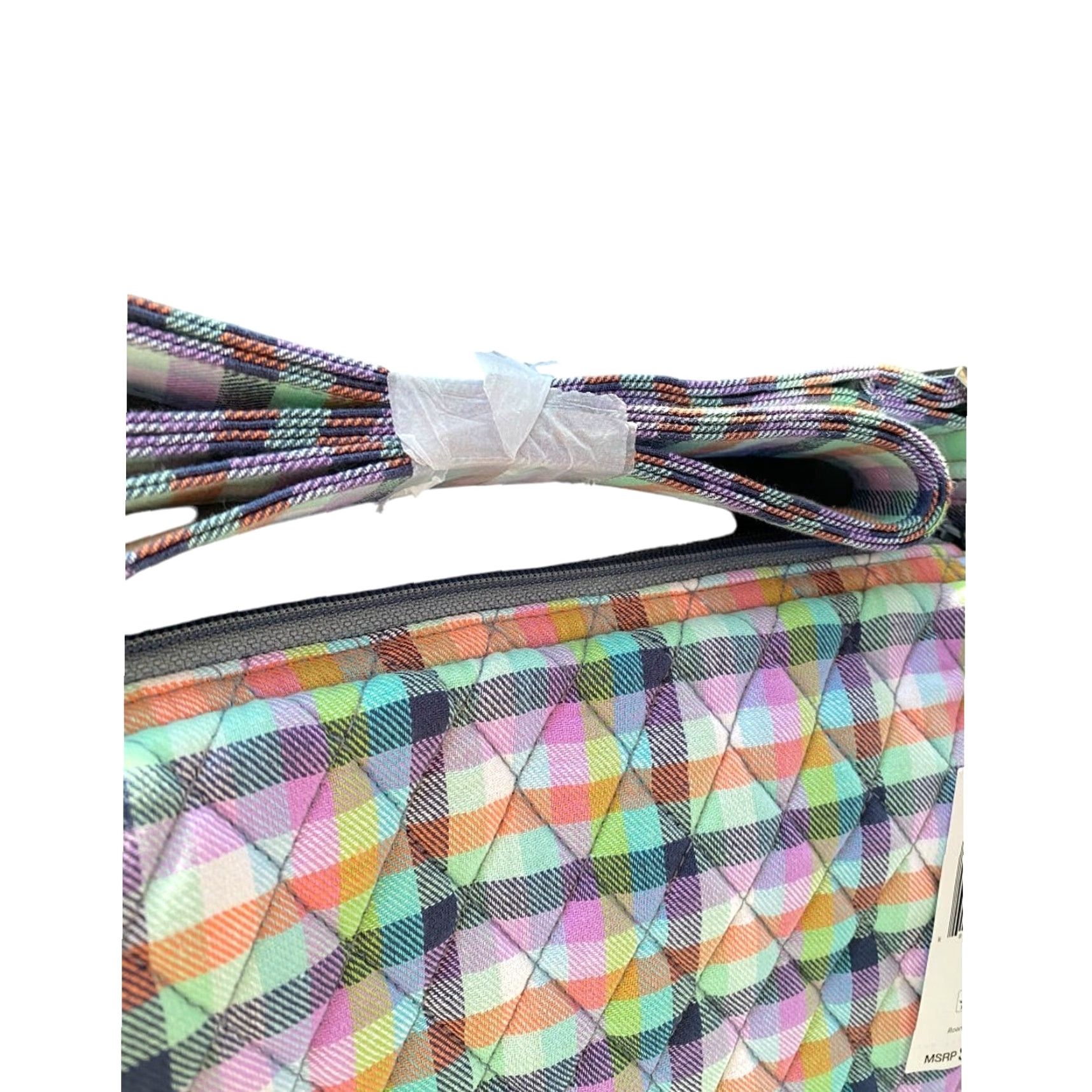 Vera Bradley Vera Bradley Saddle Crossbody Bag Gingham Plaid Crossbody Women Pink Multicolor Fabric 10.5h x 8.5h x 3d Messenger Ladies Size ONE SIZE - 4 Thumbnail