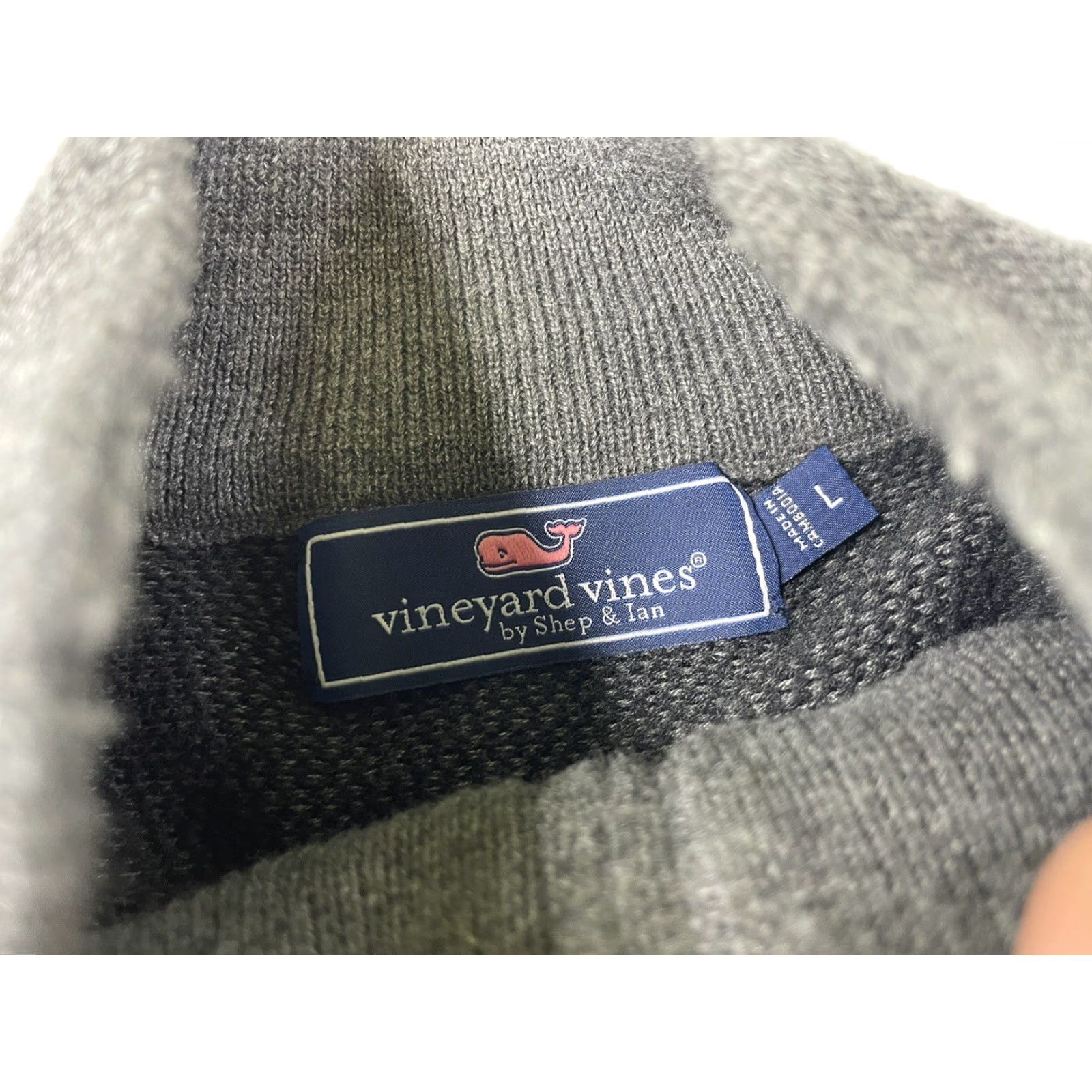 Vineyard Vines Vineyard Vines Sweater Mens 1/4 Zip Pullover Knit Mock Neck Gray L Tight-Knit Cotton Wool Polyester Regular Knit Shirt Size US L / EU 52-54 / 3 - 3 Thumbnail