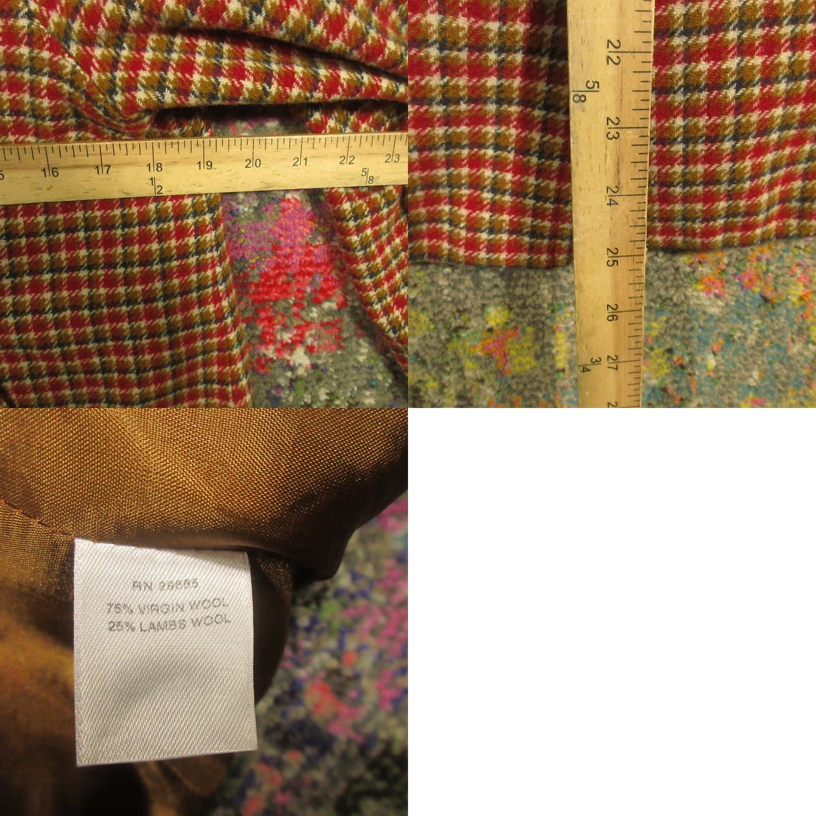 Pendleton VINTAGE Pendleton Wool Blazer Womens 12 Lined Three Button Front Red Brown Plaid Large Size XL / US 12-14 / IT 48-50 - 8 Thumbnail