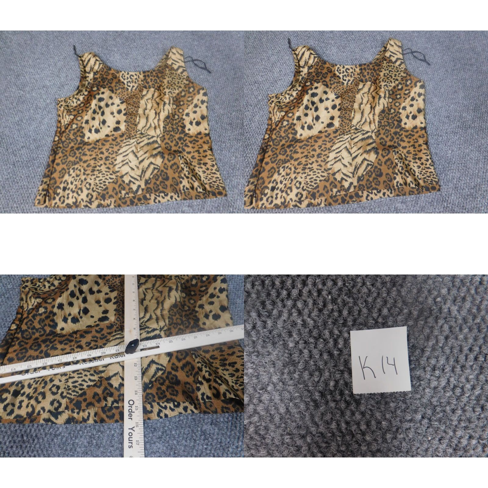 Vintage Jessica Howard Womens Blouse 12 Brown Animal Print Sleeveless Crew Neck Casual Polyester Rayon Breathable Regular Modern Animals 12 Size XL / US 12-14 / IT 48-50 - 8 Thumbnail