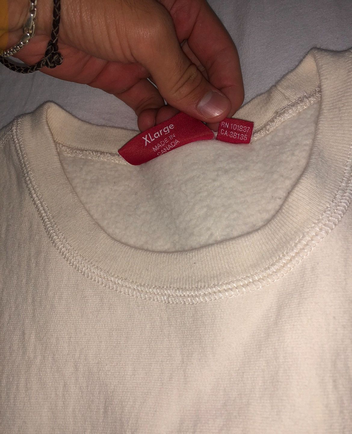 Supreme Supreme Box Logo Crewneck Natural (F/W18) Size XL Size US XL / EU 56 / 4 - 4 Thumbnail