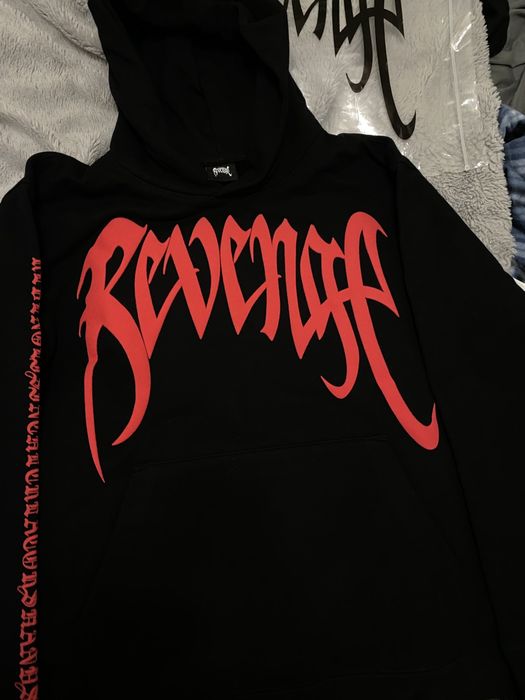 Revenge Revenge Black/Red Archive Hoodie | Grailed