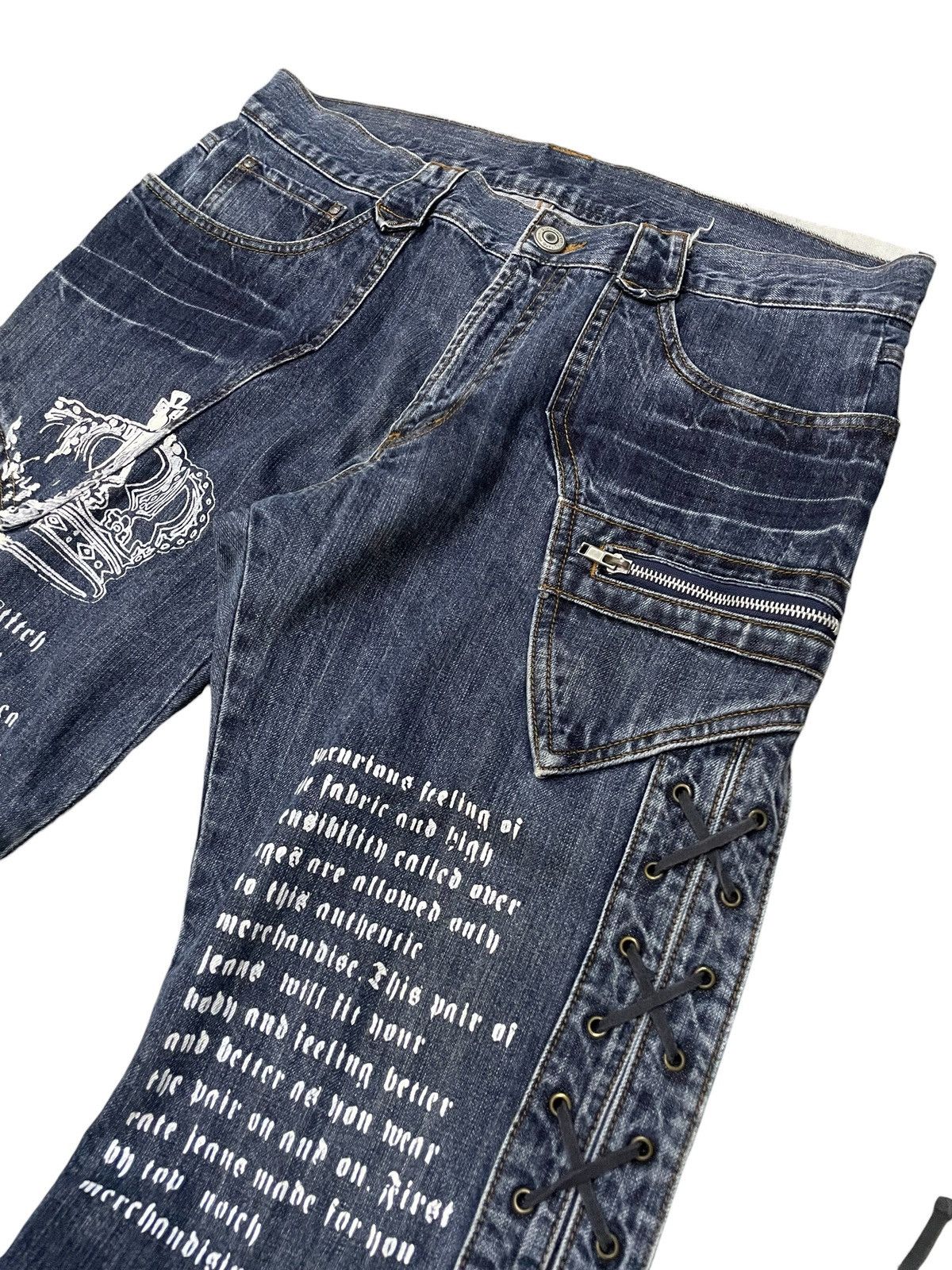 If Six Was Nine × In The Attic × Le Grande Bleu (L.G.B.) Paneled Asymmetrical Poems Flared Jeans Size US 34 / EU 50 - 9 Thumbnail
