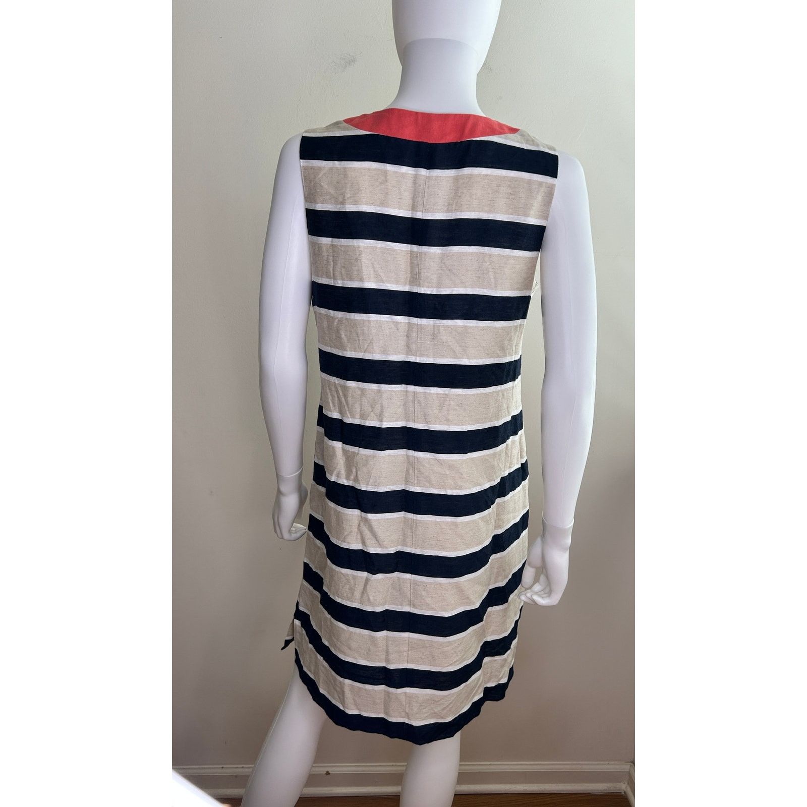 Tommy Hilfiger Tommy Hilfiger Striped Linen Blend Shift Dress Women 10 NWT Size L / US 10 / IT 46 - 7 Thumbnail