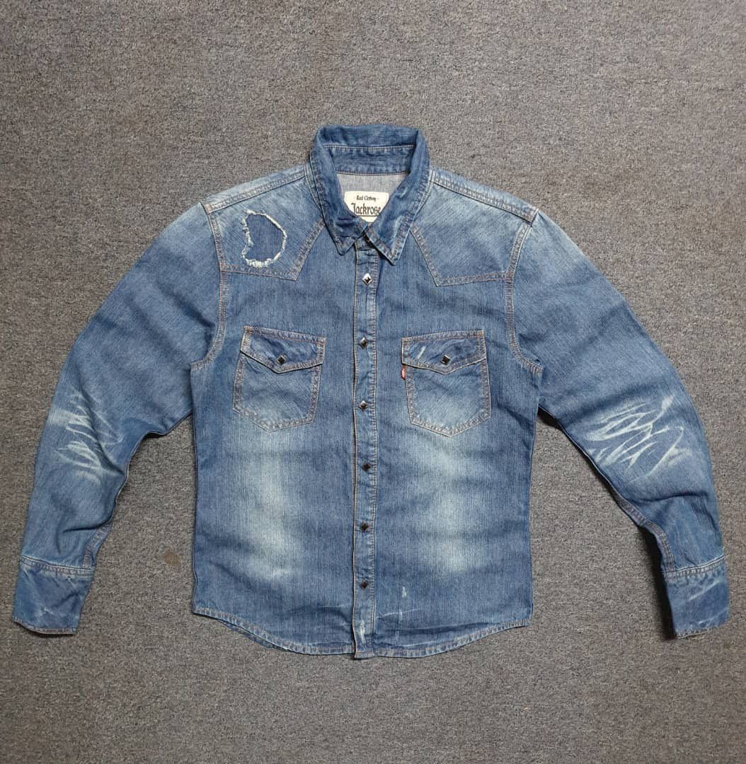 JACKROSE Jack Rose distressed denim western shirt Size US M / EU 48-50 / 2 - 1 Thumbnail