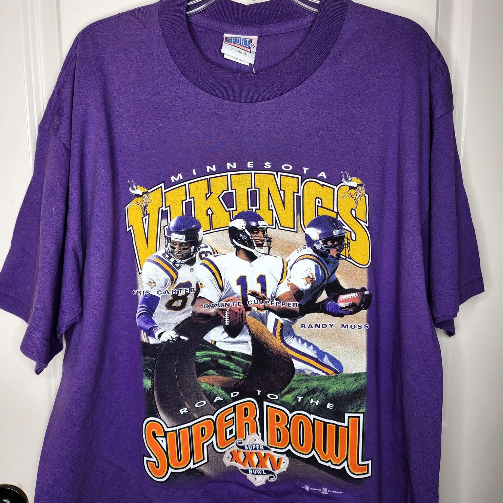 Vintage Vintage Sport Attack Minnesota Vikings Shirt Mens XL Purple Super Bowl XXXV Tee Size US XL / EU 56 / 4 - 2 Thumbnail