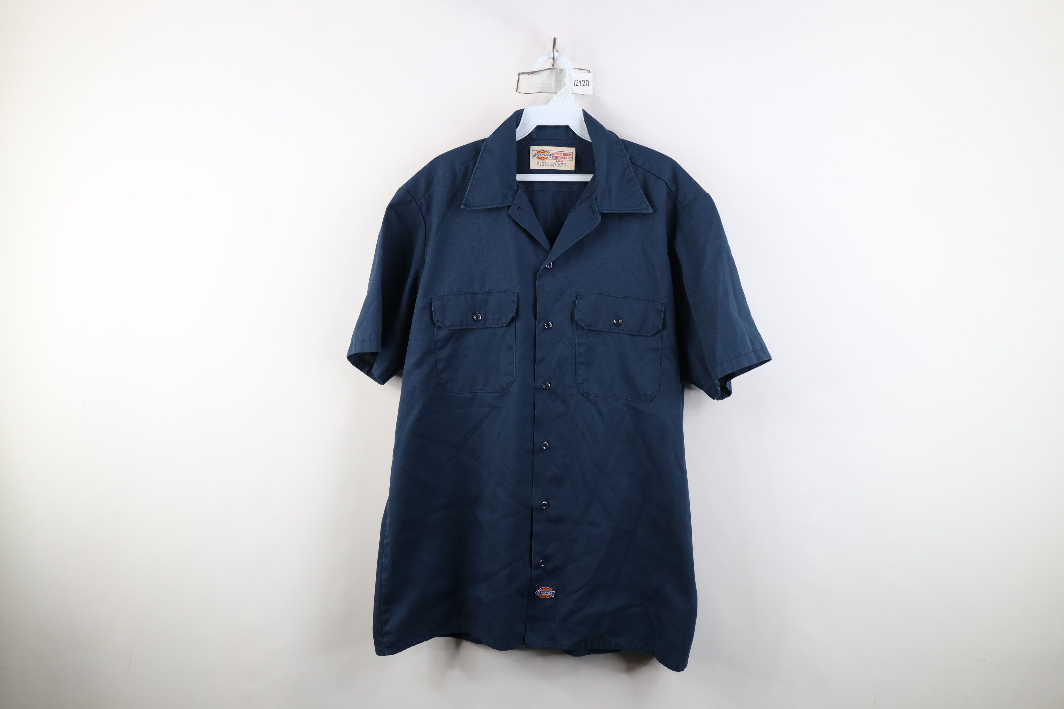 Dickies Vintage 90s Dickies Workwear Short Sleeve Button Shirt USA Size US L / EU 52-54 / 3 - 1 Thumbnail
