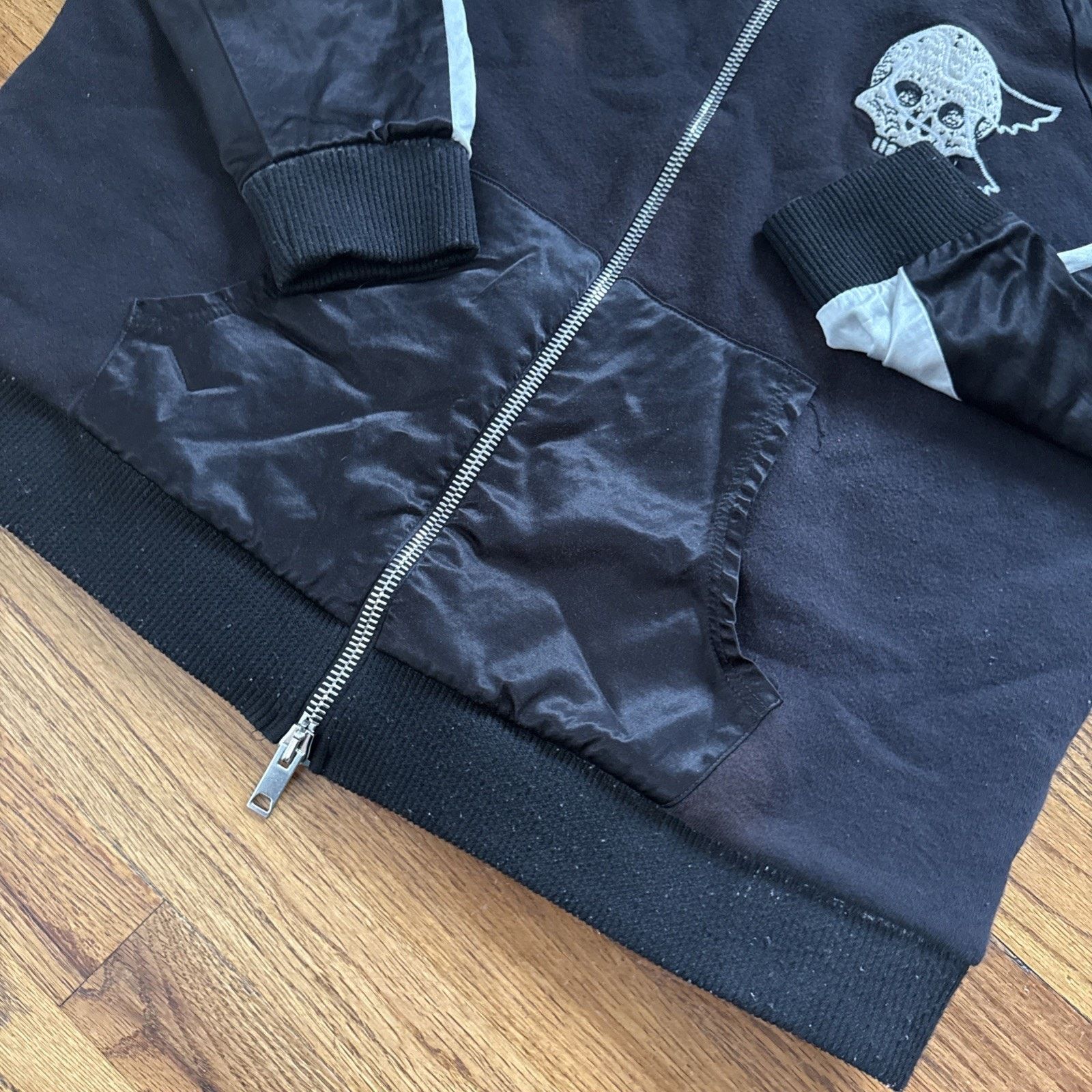 Lost Daze Lost Daze Skull Dove Zip Hoodie Black Silk Sleeve Embroidery Size US M / EU 48-50 / 2 - 4 Thumbnail