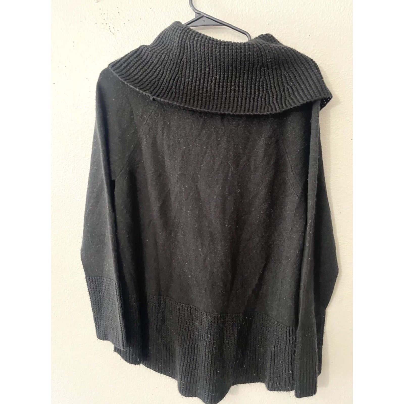 Calvin Klein Calvin Klein Top Womens Medium Black Turtleneck Cotton Long sleeve Size M / US 6-8 / IT 42-44 - 2 Thumbnail