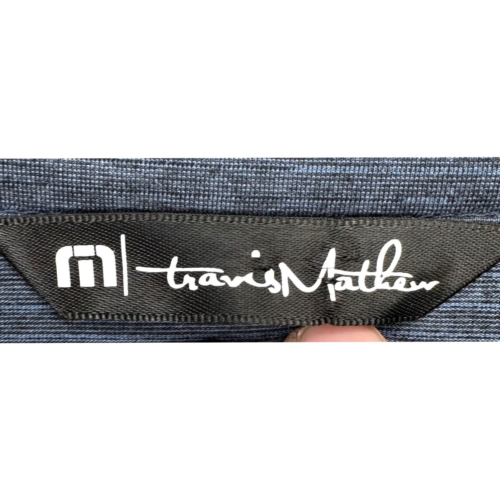 TravisMathew Travis Mathew Mens Pullover Shirt Large Navy Blue Quarter Zip Athletic Stretch Size US L / EU 52-54 / 3 - 4 Thumbnail