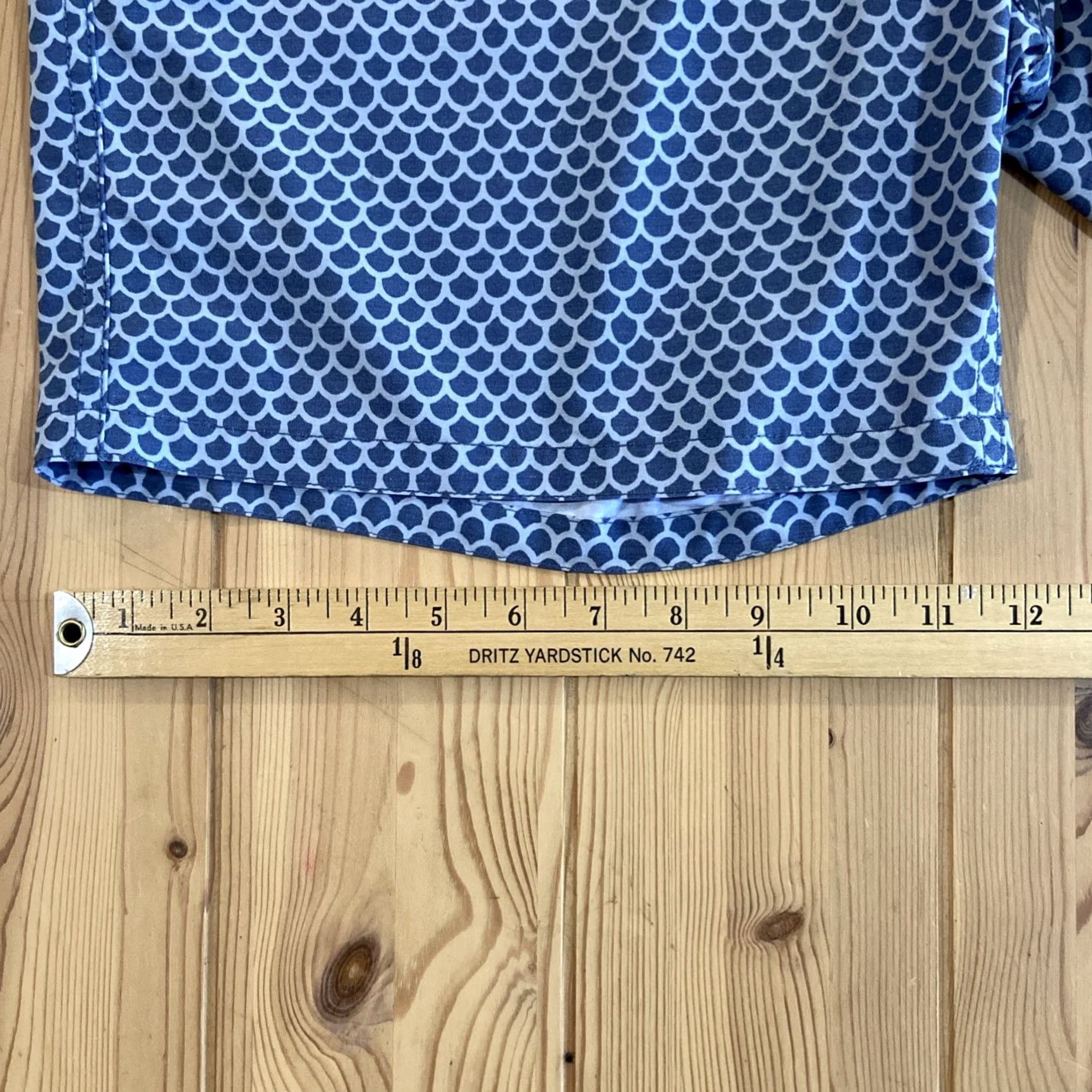 Faherty Faherty Board Shorts Mens 38 Blue Geometric Pattern Swim Bottom Drawstring Pockets Stretch Size US 38 / EU 54 - 5 Thumbnail