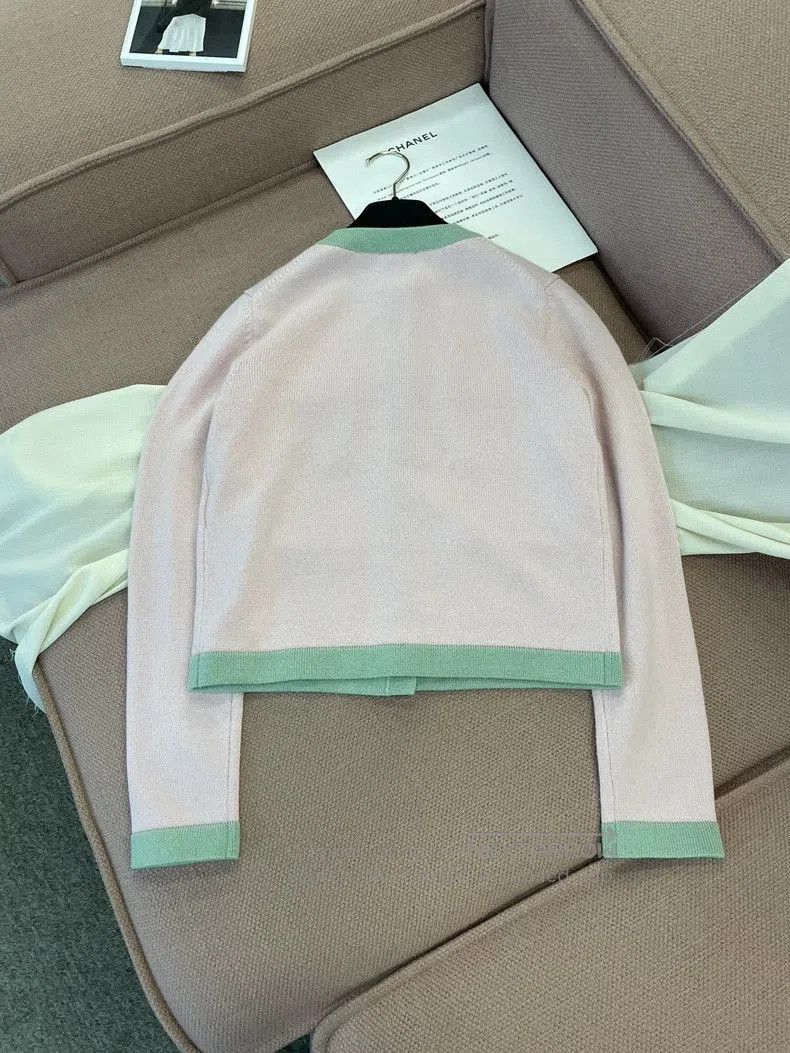 Chanel Chanel Pink Diamond Button Knit Cardigan. Size US XS / EU 42 / 0 - 6 Thumbnail
