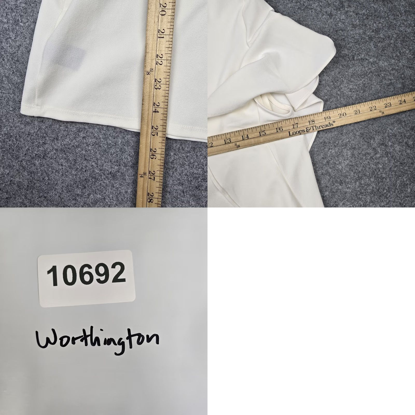Worthington Worthington Blouse Womens M White Ruffle Flutter Sleeve Top Workwear Size M / US 6-8 / IT 42-44 - 8 Thumbnail