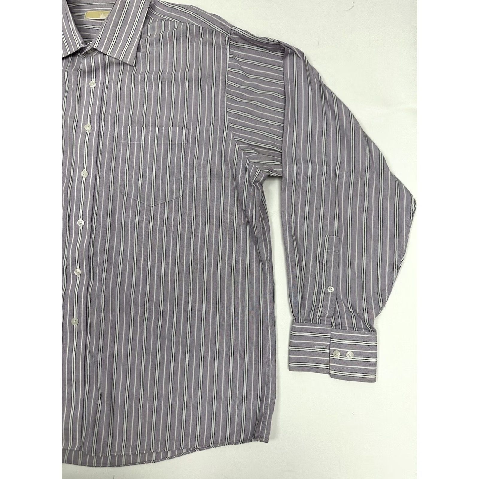 Michael Kors Michael Kors Men's Button Up Shirt Long Sleeve Stripes Plaid Purple 2XL Size US XXL / EU 58 / 5 - 6 Thumbnail