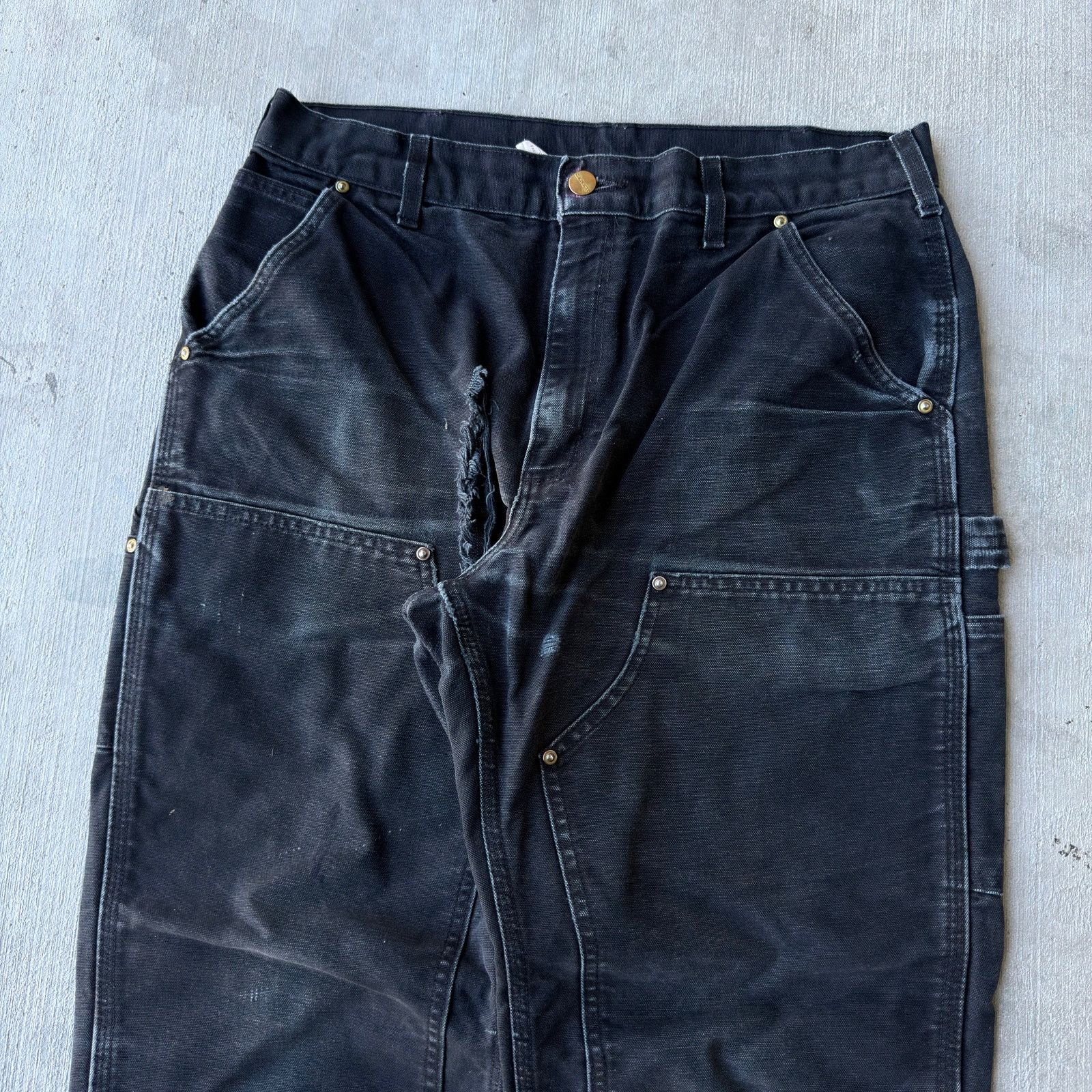 Carhartt × Vintage Vintage Y2K Carhartt black double knee work carpenter pants Size US 32 / EU 48 - 2 Thumbnail