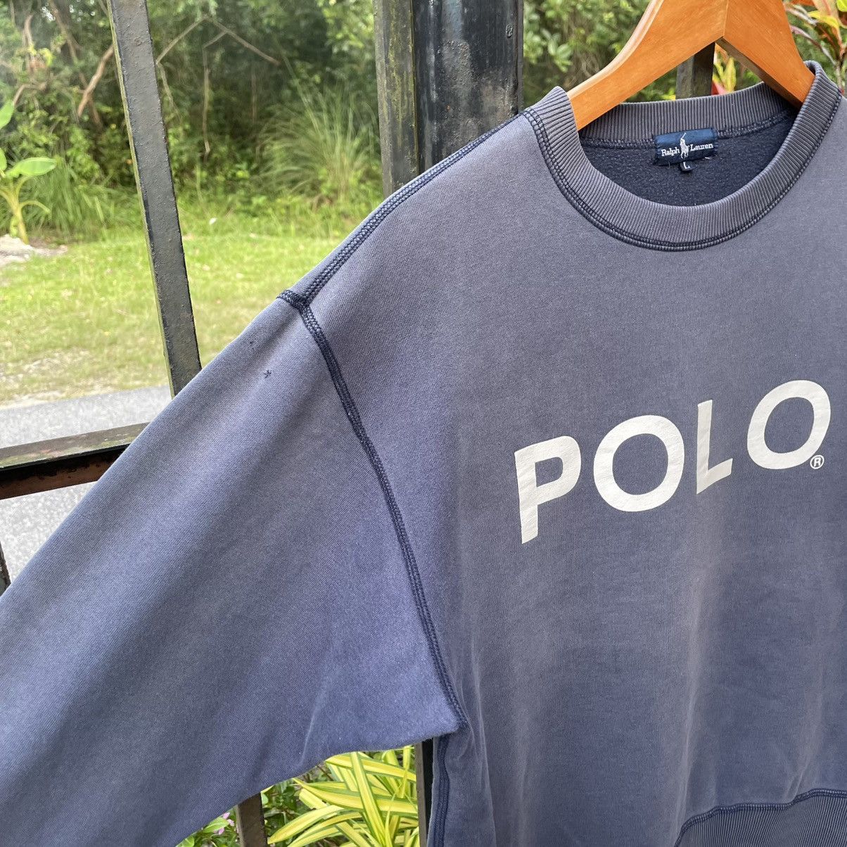 Ralph Lauren 🔥Vintage Polo Ralph Lauren Big Spellout Sun Faded Sweatshirt Size US M / EU 48-50 / 2 - 7 Thumbnail