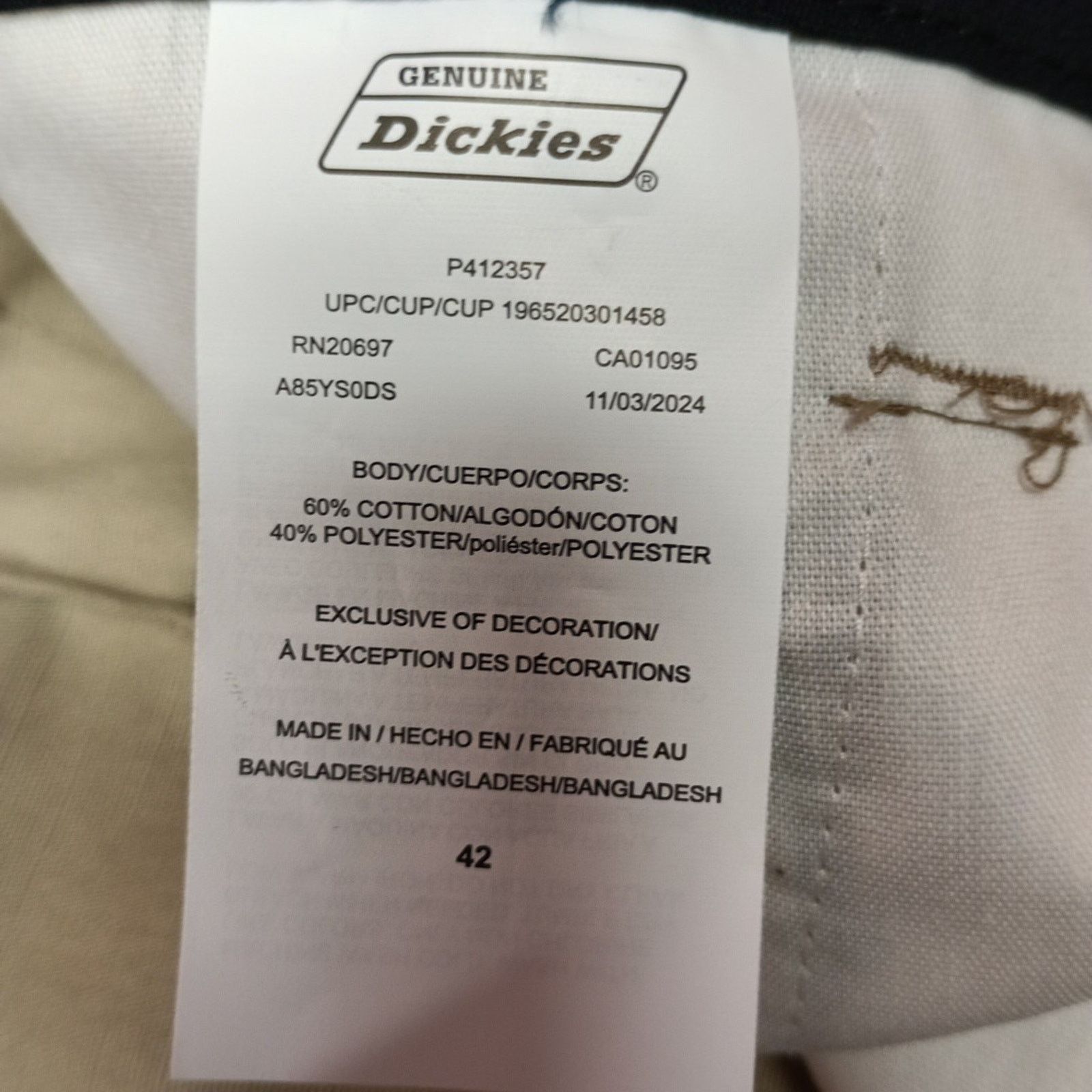 Dickies Dickies Ripstop Cargo Shorts Men’s Size 42 Beige Relaxed Fit Size US 42 / EU 58 - 4 Thumbnail