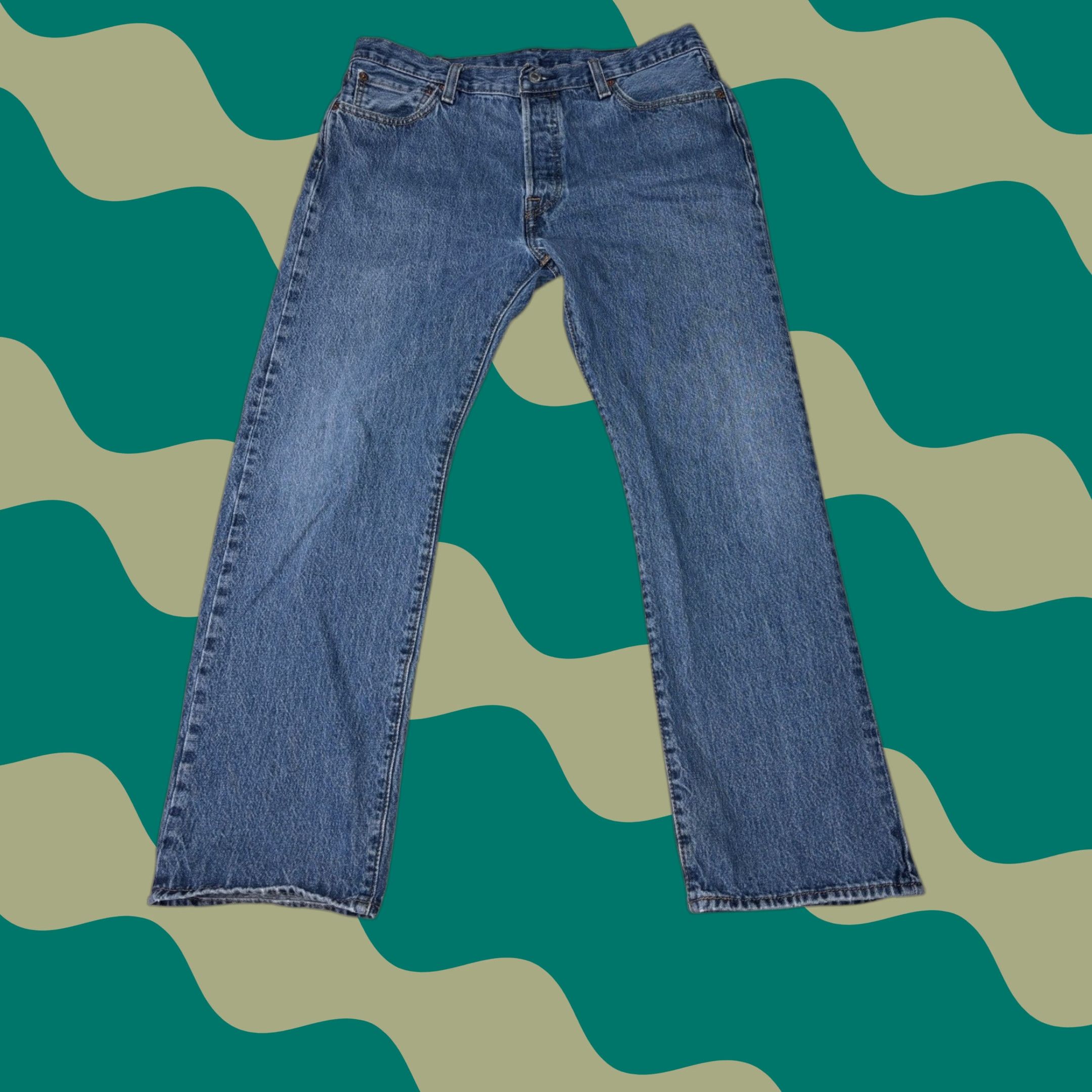 CO VINTAGE Levi Strauss Co 501 Jeans Button Fly Denim Straight 36x30 Mens Classic Fit Blue Size US 36 / EU 52 - 1 Thumbnail